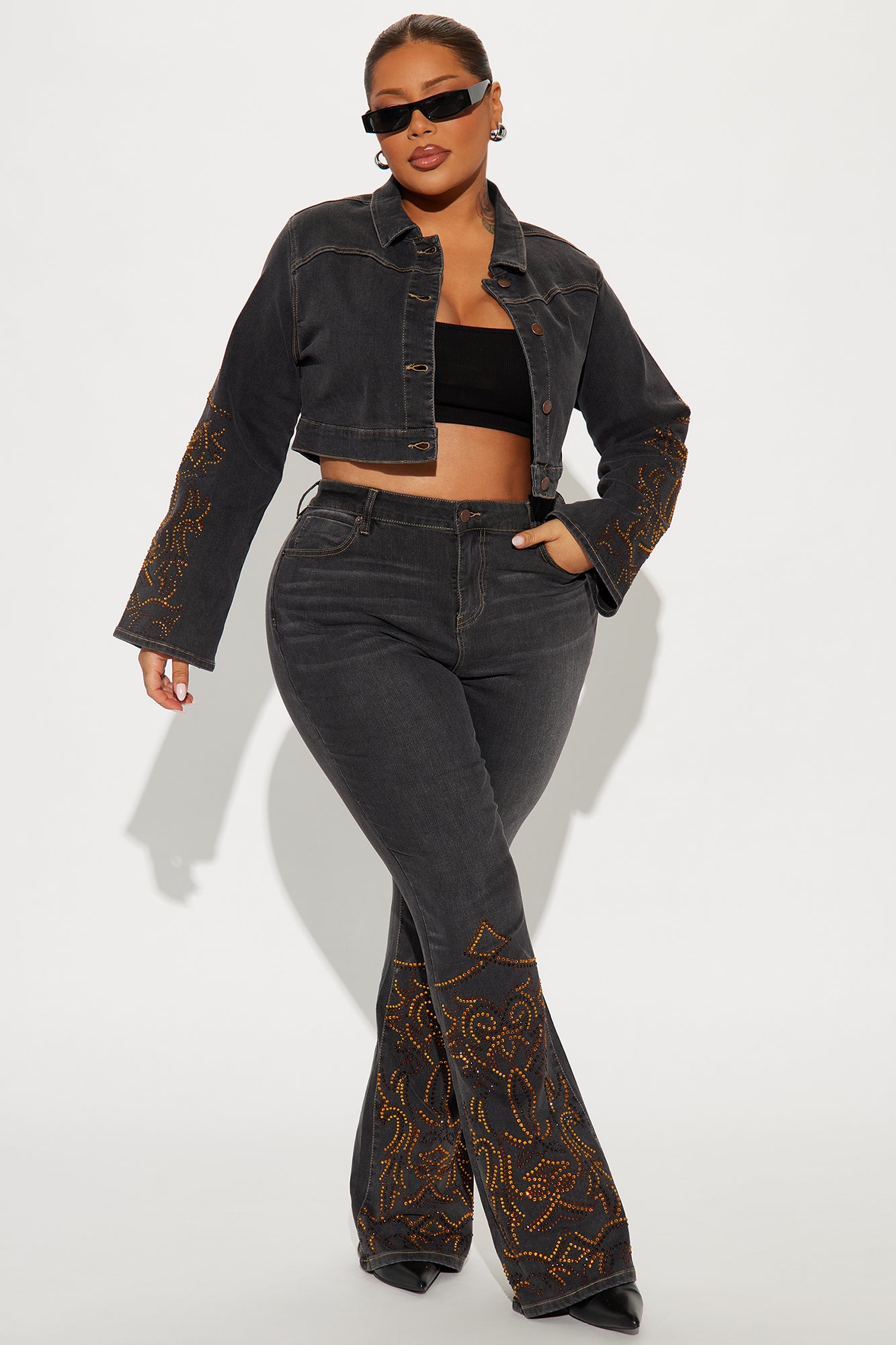 Lone Ranger Embellished Denim Jacket - Black Wash - Image 5
