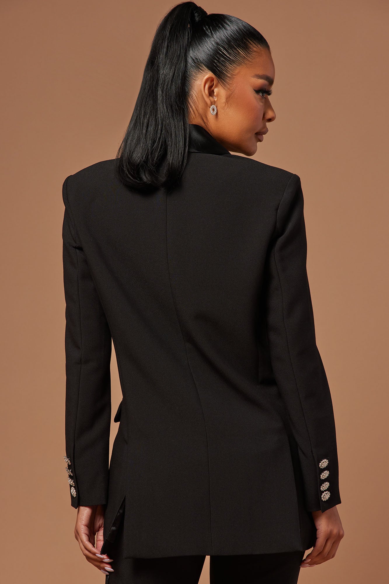 The Georgiana Oversized Blazer - Black - Image 4