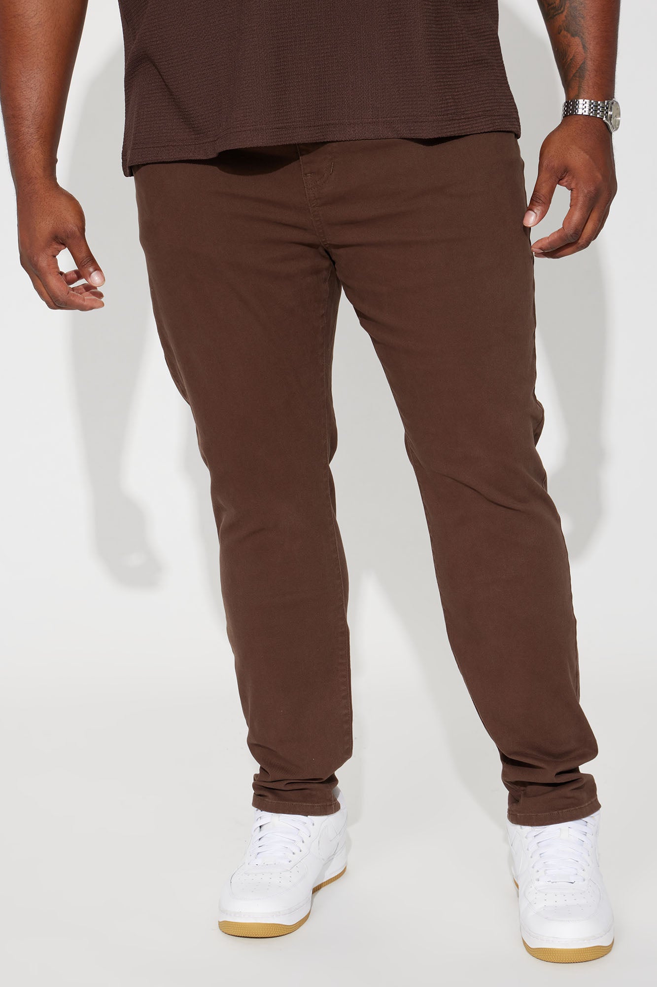 Mac Chino Skinny 5 Pocket Pants - DarkBrown - Image 5