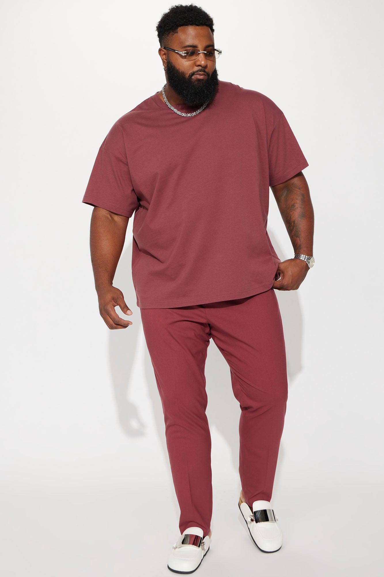 The Modern Stretch Slim Trouser - Burgundy - Image 7