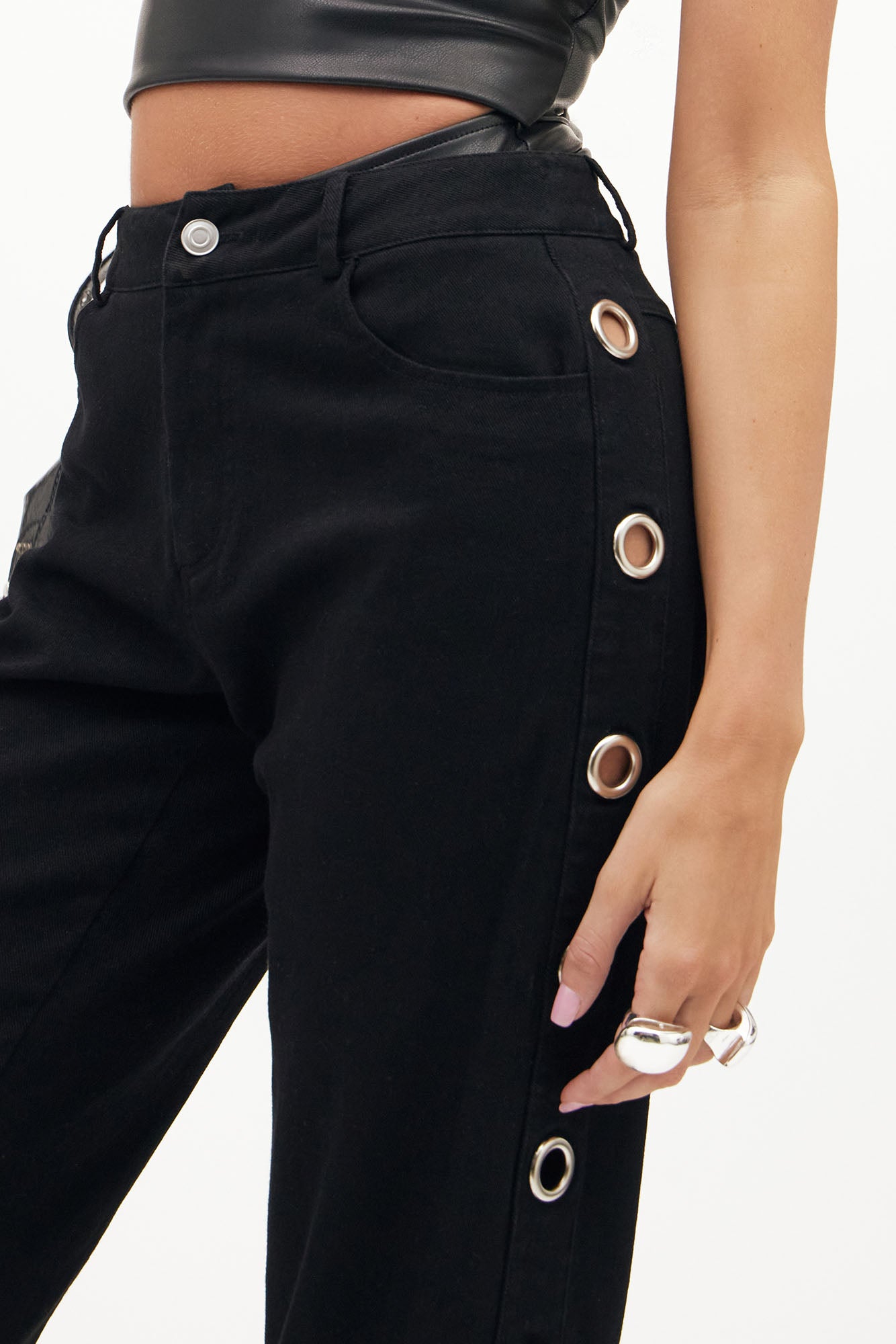 Time To Go Wide Leg Pant - Black - Image 3