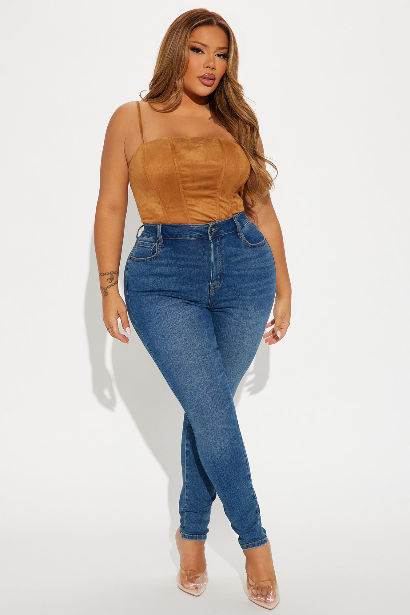 Yalena Stretch Skinny Jeans - Dark Wash - Image 4
