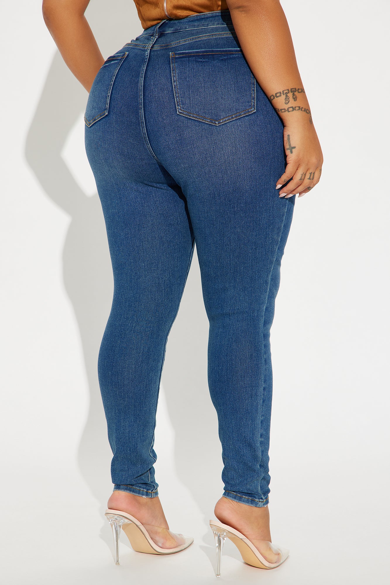 Yalena Stretch Skinny Jeans - Dark Wash - Image 6