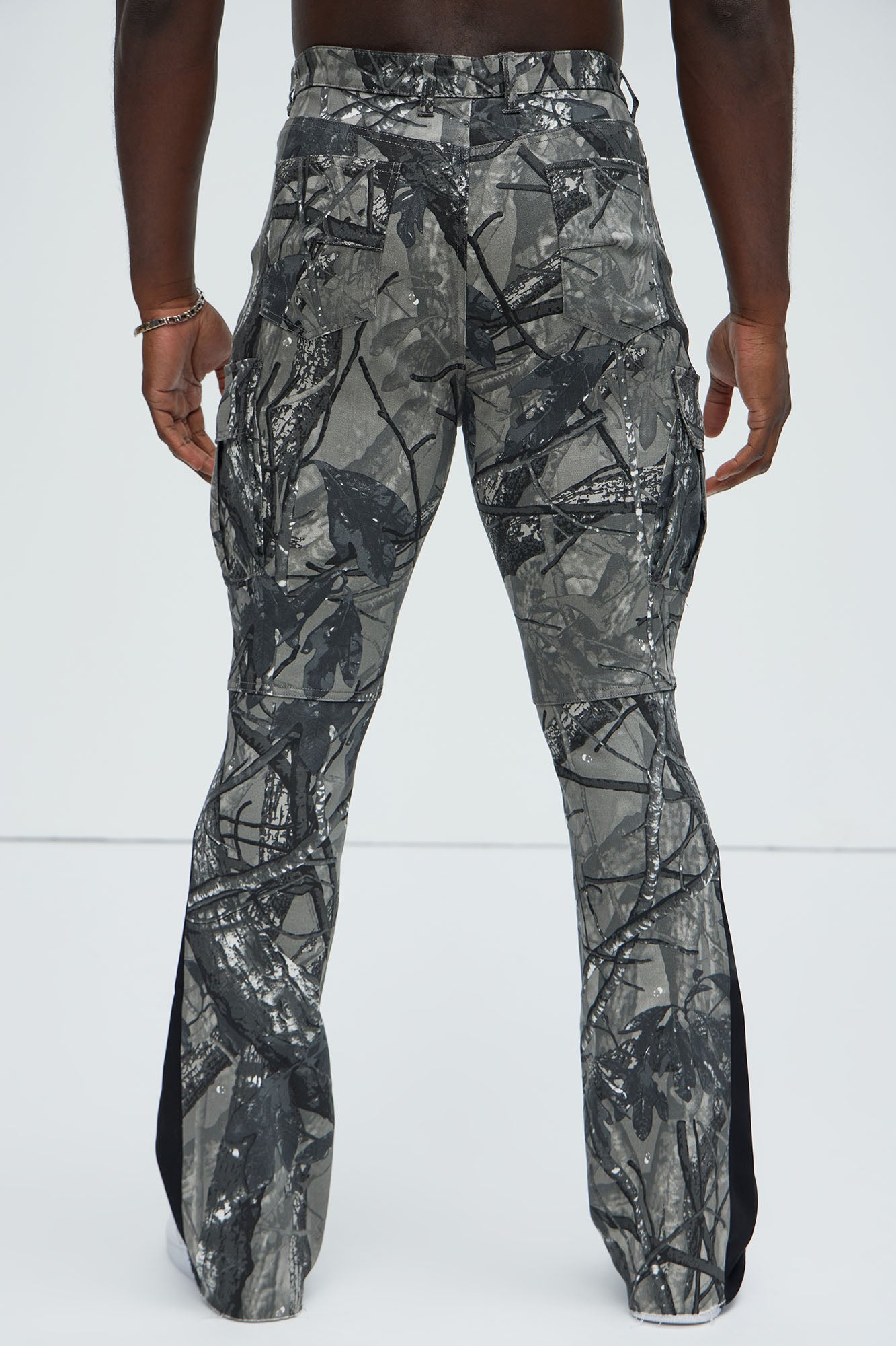 All Over Print Stacked Twill Flare Pant - Grey/combo - Image 5