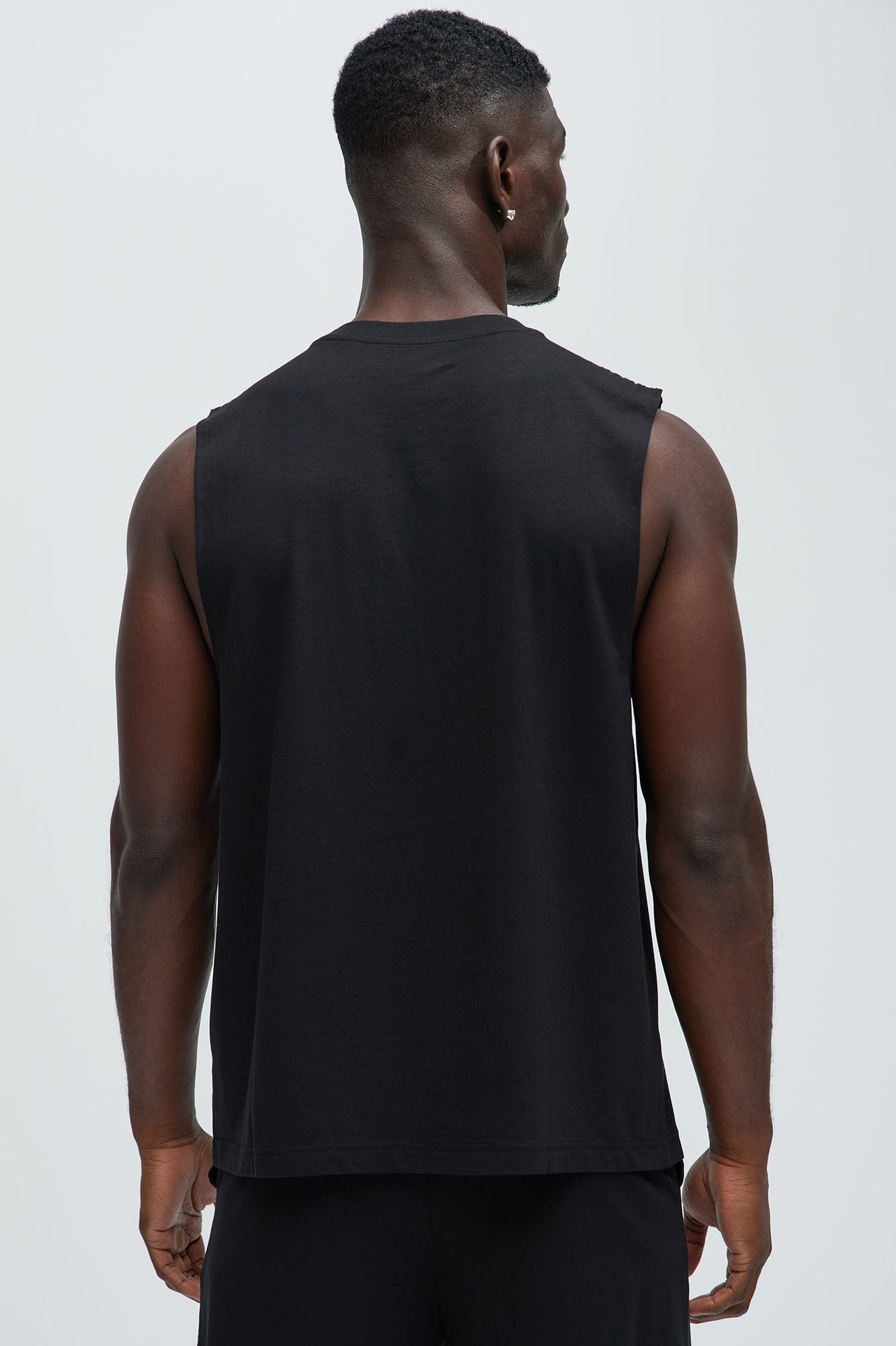 Essential Modal Lounge Sleeveless Muscle Tee - Black - Image 4