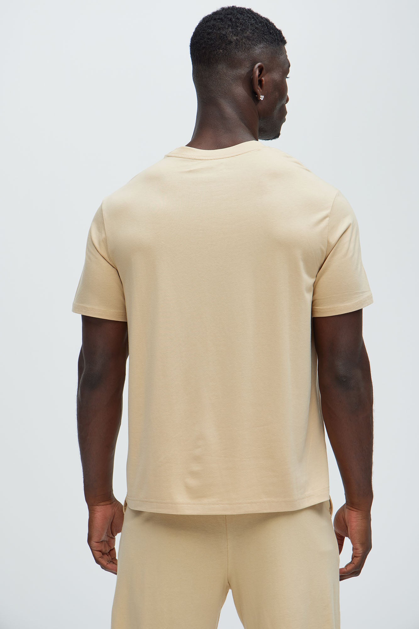 Essential Modal Lounge Short Sleeve Tee - Khaki - Image 3