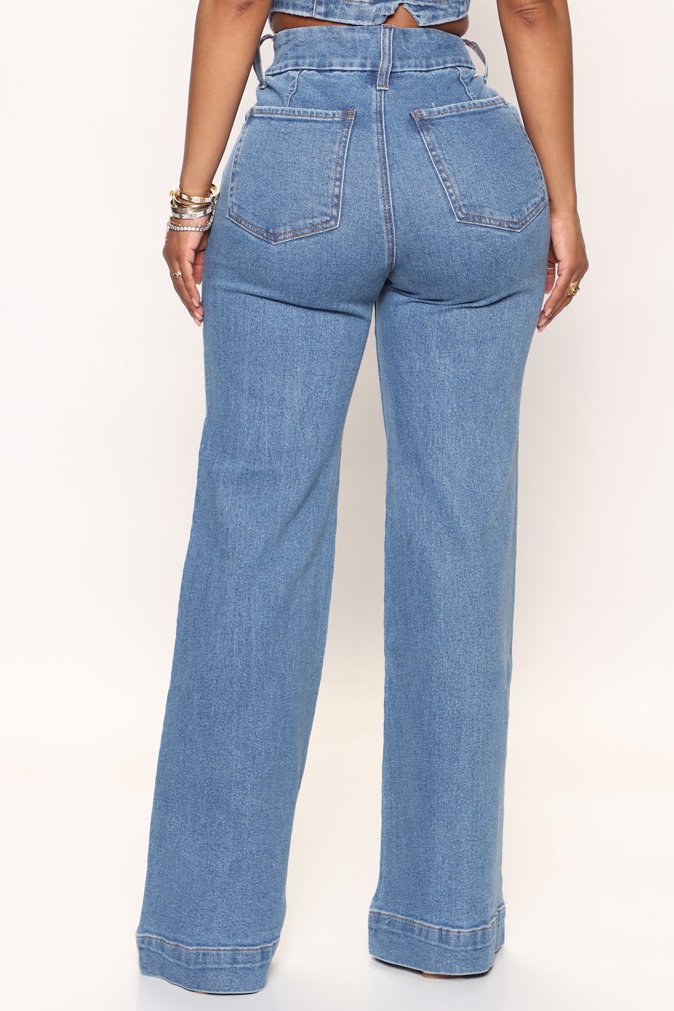 Western Showdown Trouser Flare Jeans - Medium Wash - Image 3