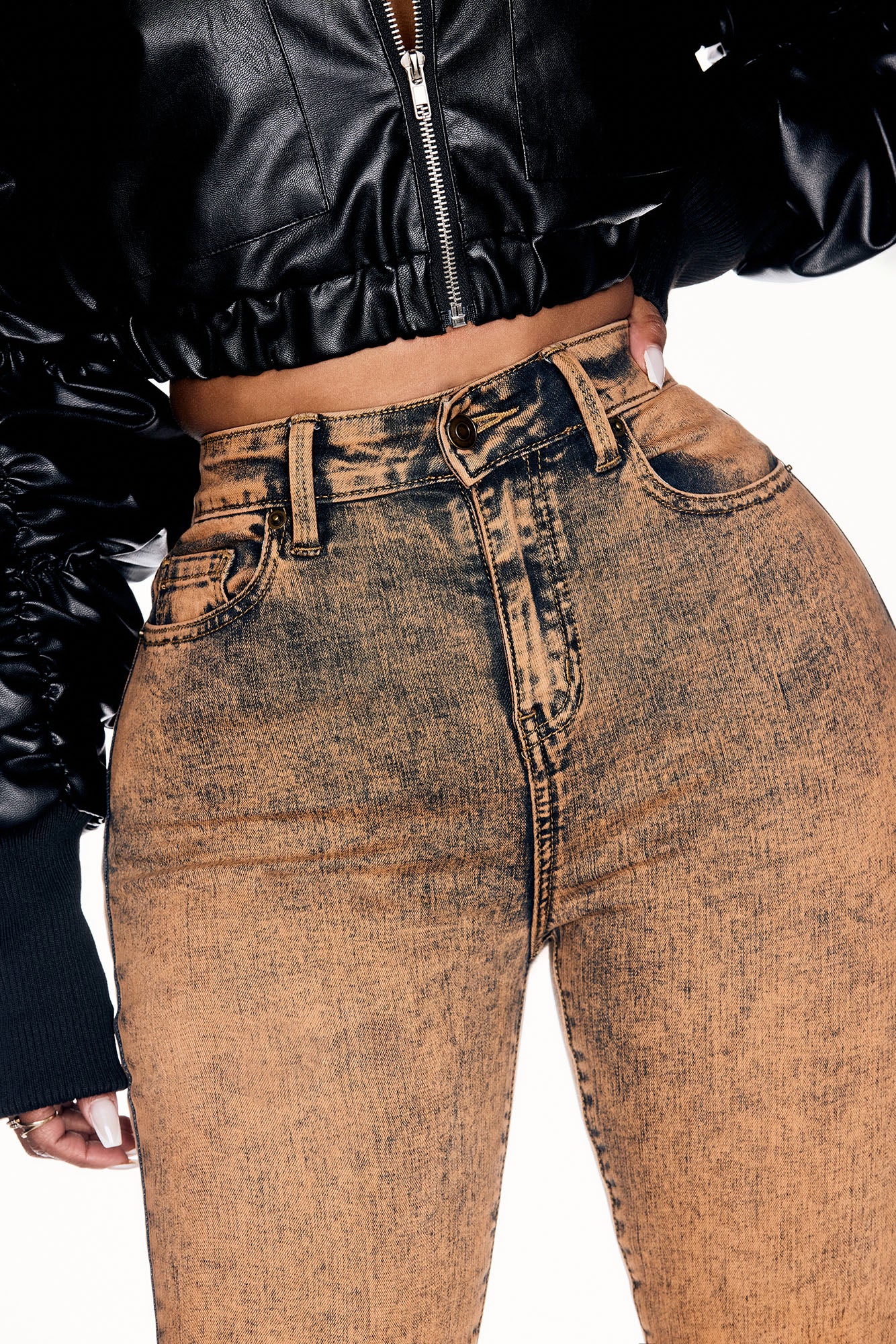 It's Giving High Stretch Curvy Skinny Jeans - Orange - Image 6