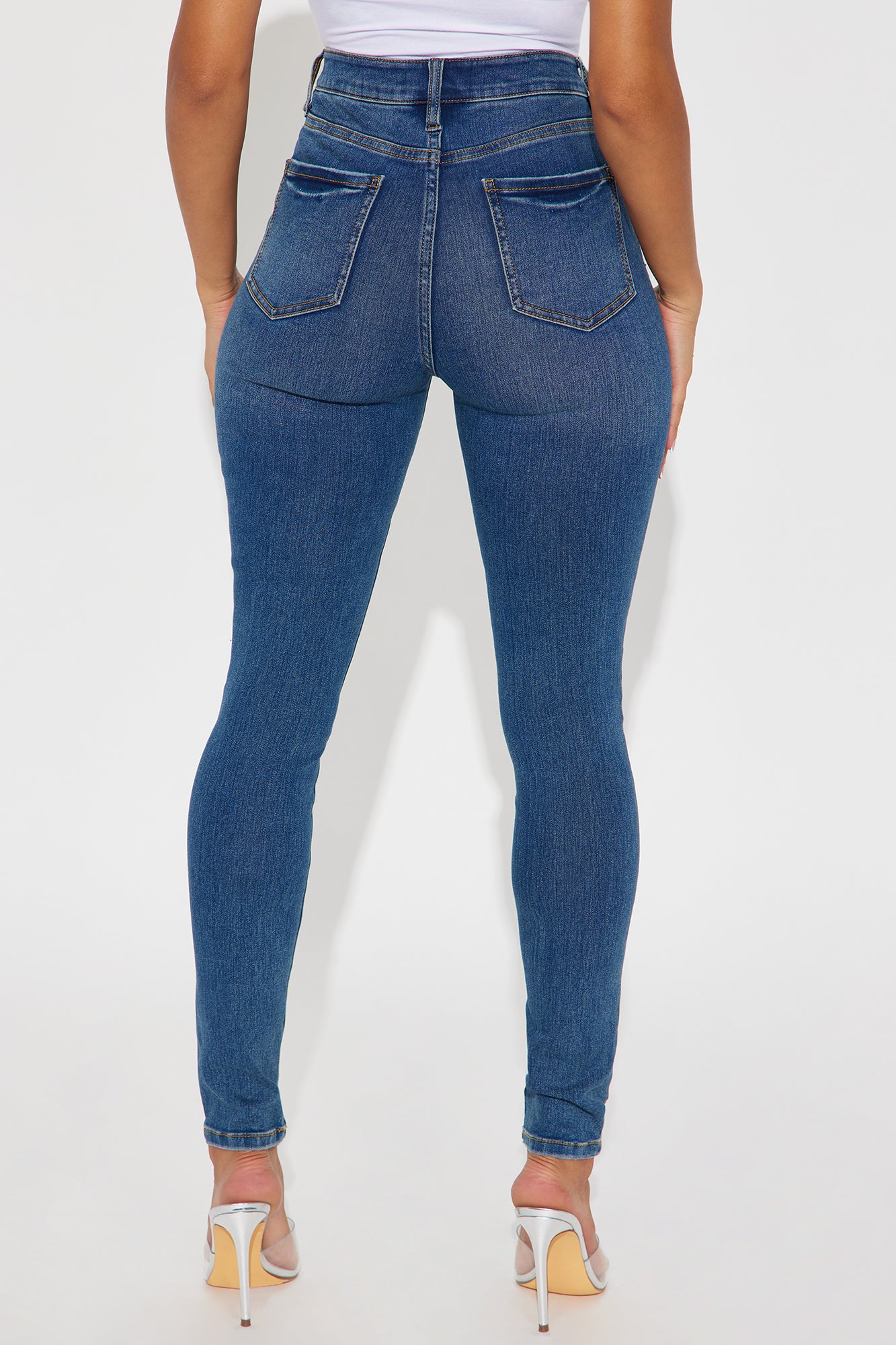 Yalena Stretch Skinny Jeans - Dark Wash - Image 3