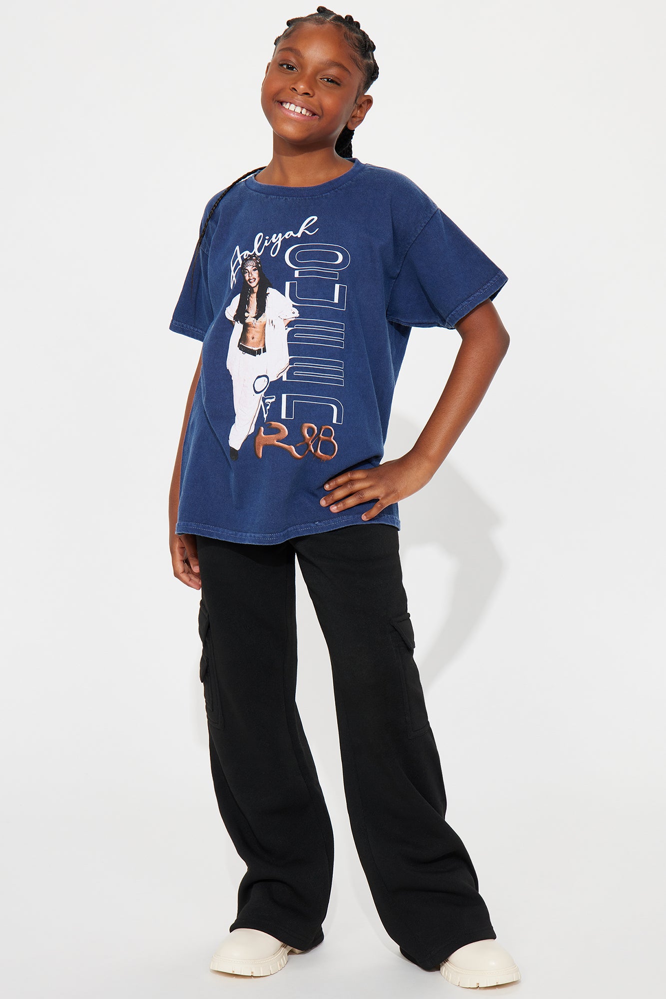 Mini Aaliyah R&B Short Sleeve Tee - Navy - Image 3