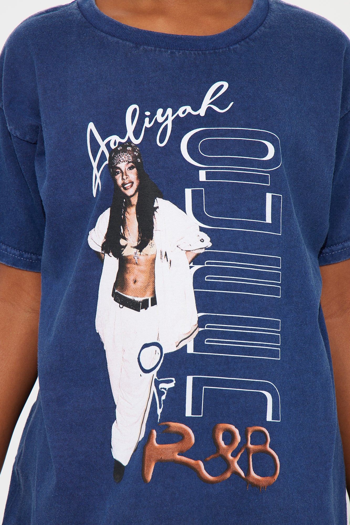 Mini Aaliyah R&B Short Sleeve Tee - Navy - Image 4