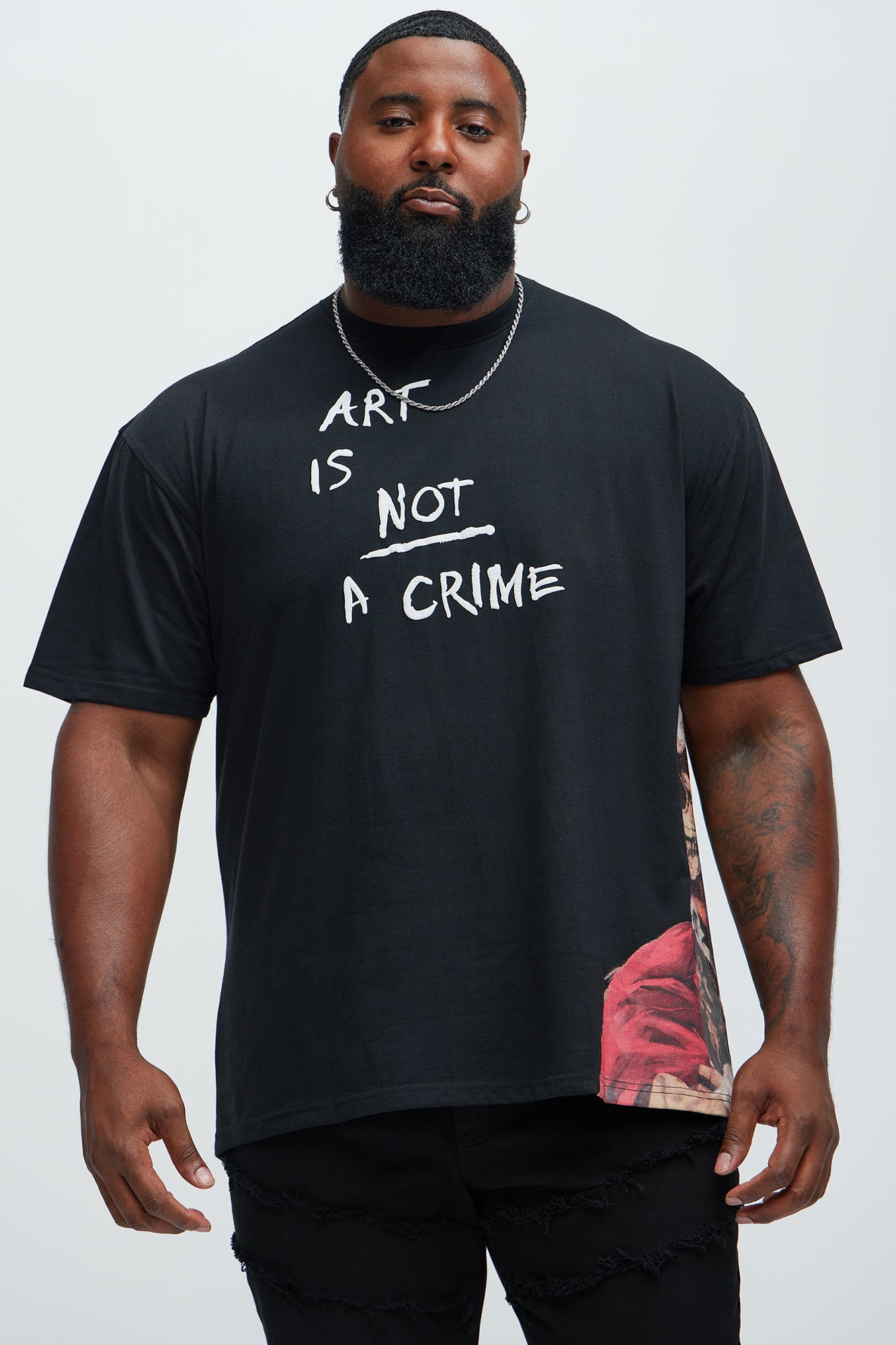 Art Is Not A Crime Short Sleeve Tee - Black - Image 5