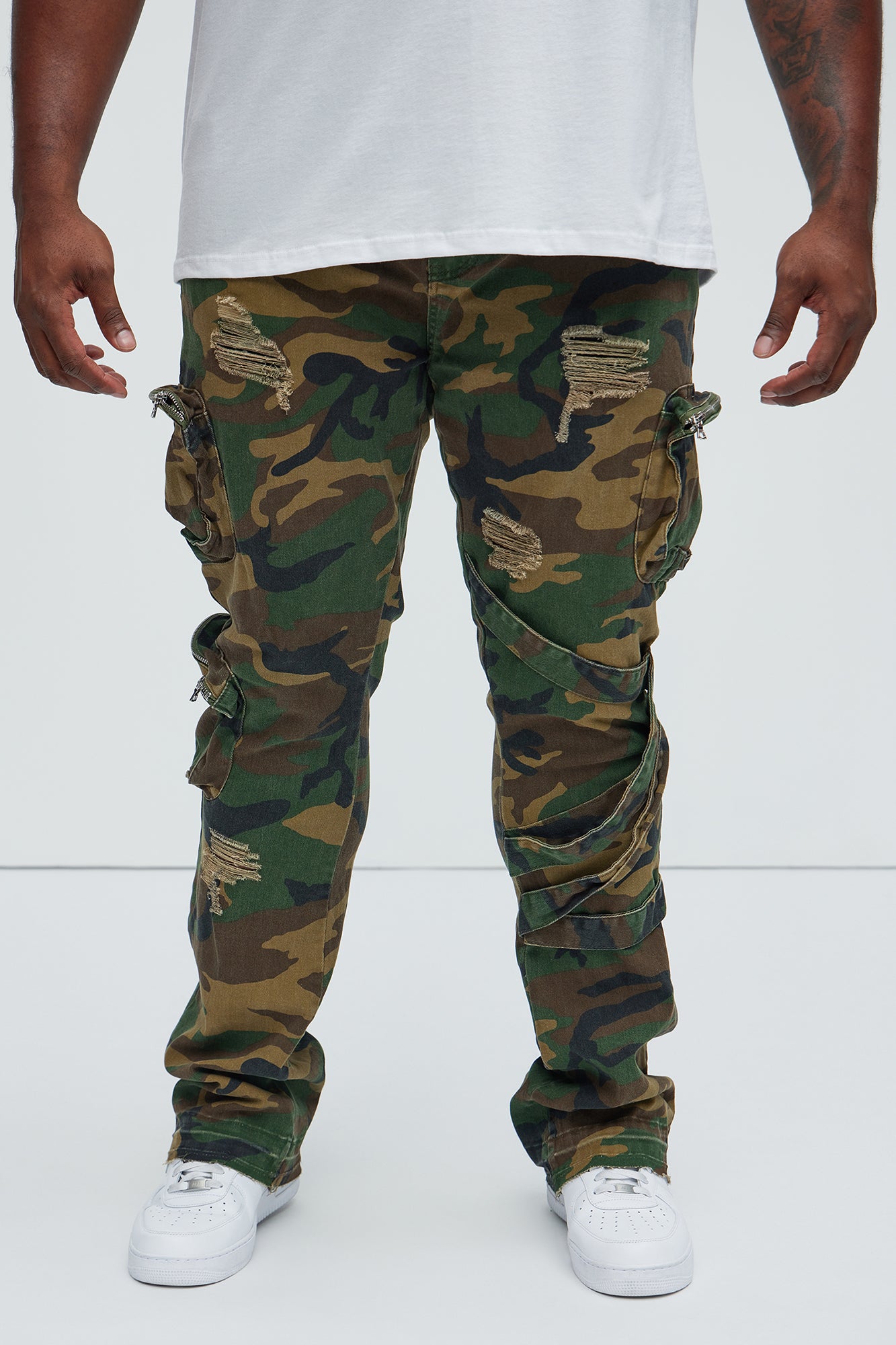 Find Out Cargo Flare Pants - Camouflage - Image 6