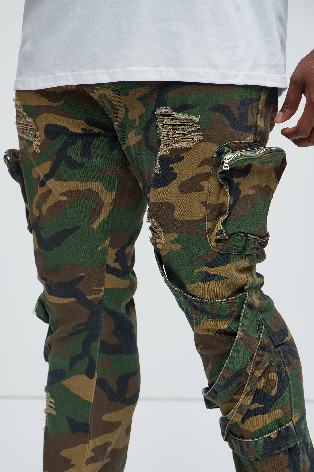 Find Out Cargo Flare Pants - Camouflage - Image 8