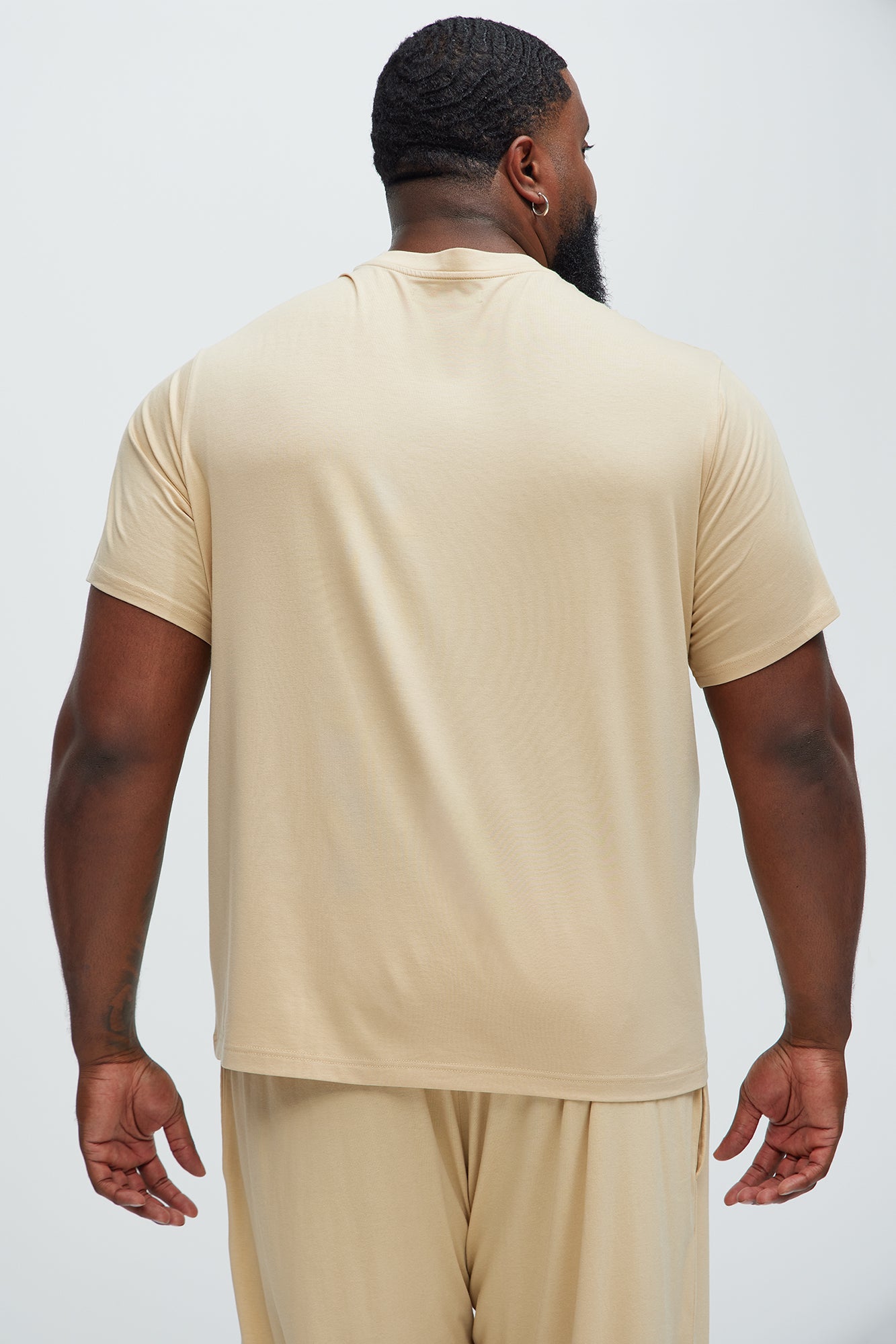 Essential Modal Lounge Short Sleeve Tee - Khaki - Image 6