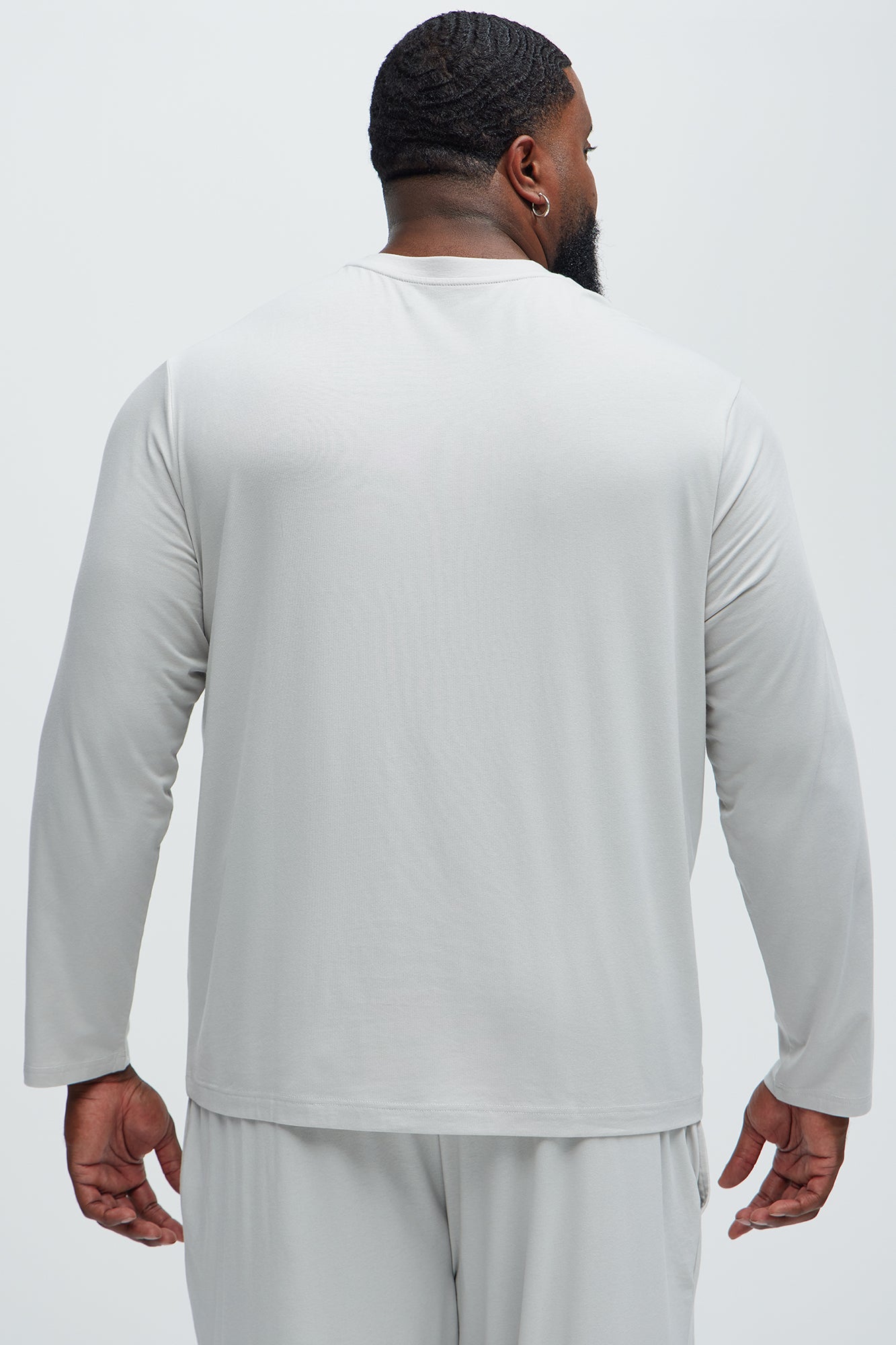 Essential Modal Lounge Long Sleeve Tee - Grey - Image 7