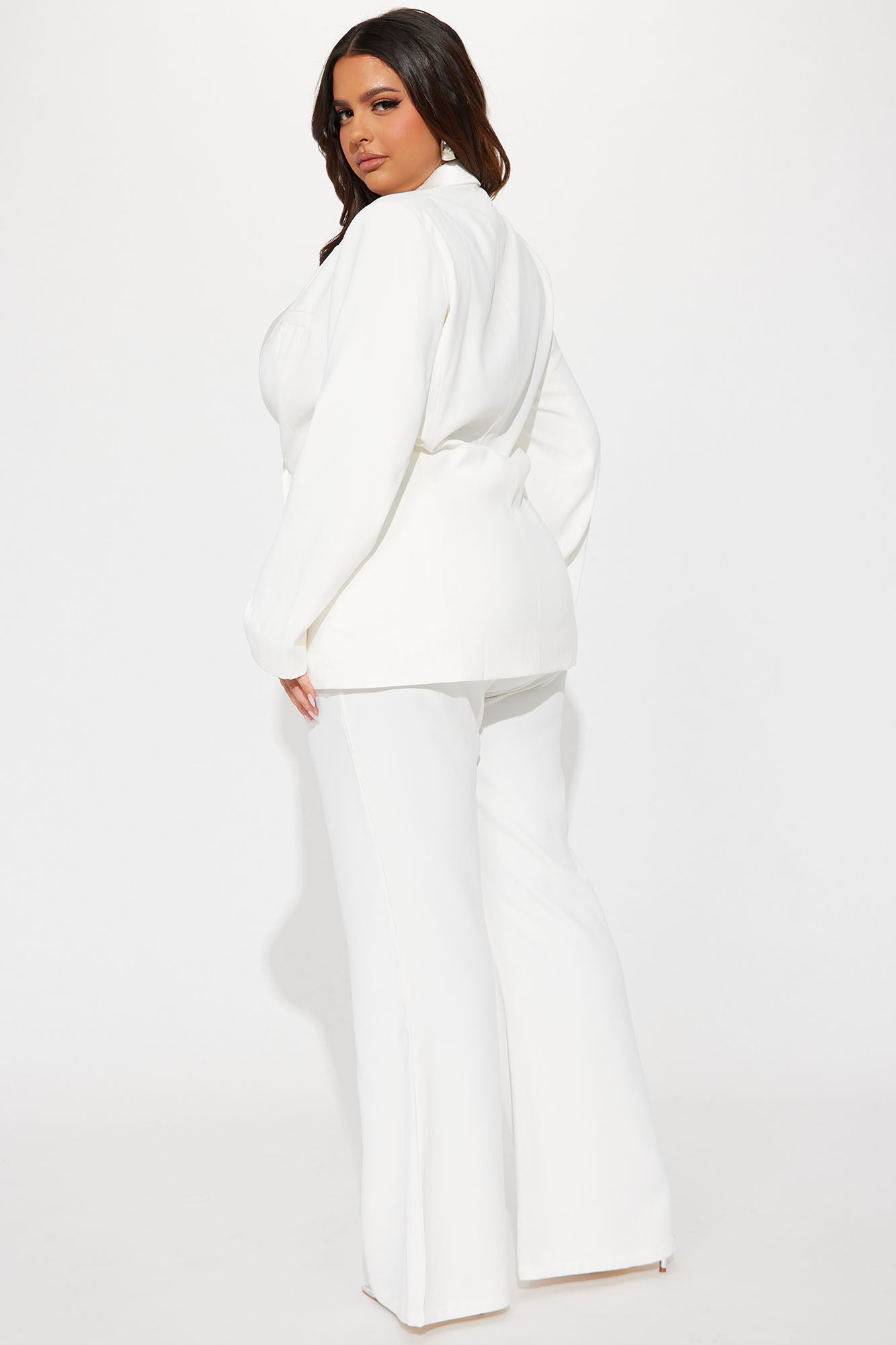 Always Sophisticated Tuxedo Blazer Pant Set - White - Image 7