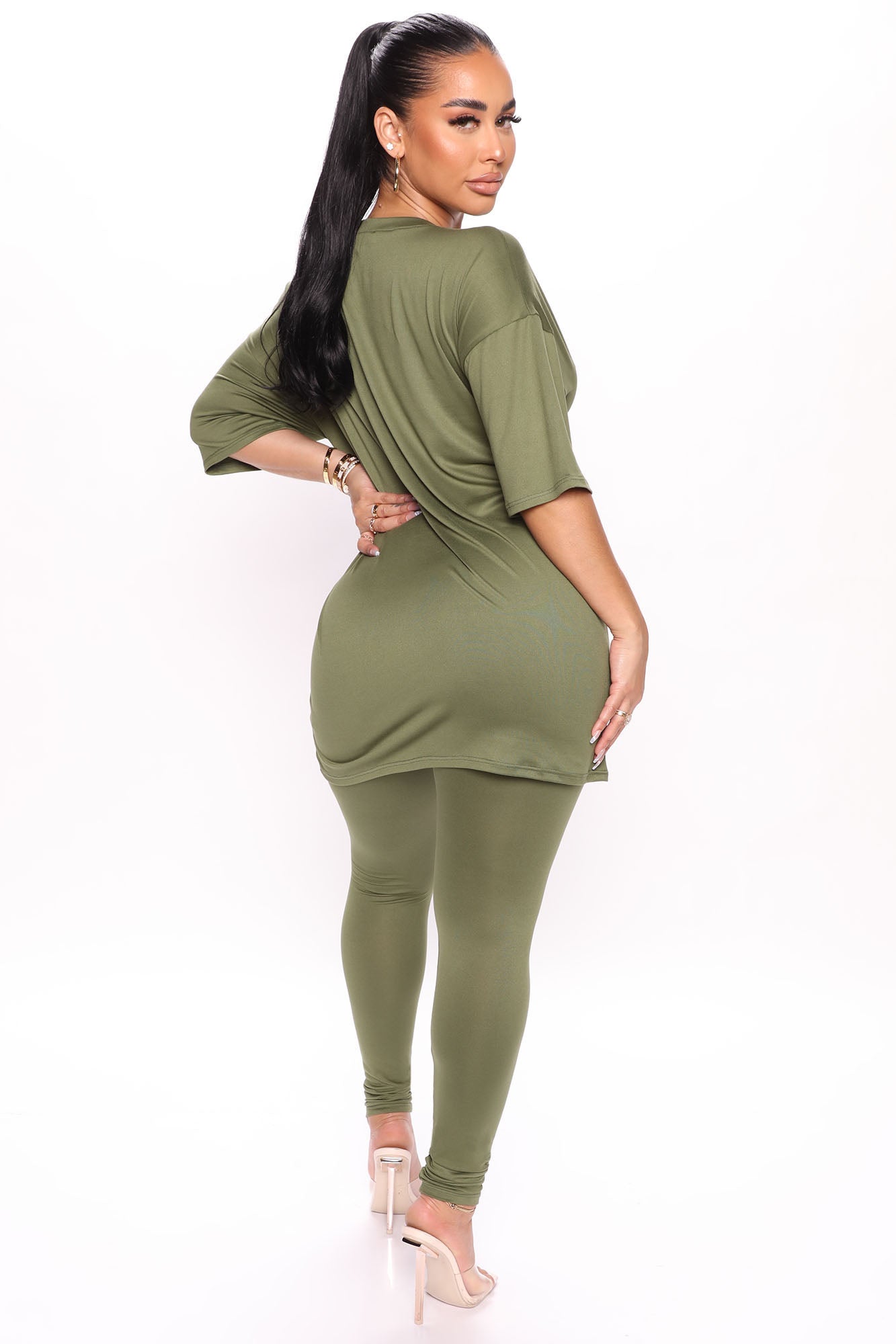 Weekend Vibes Legging Set - Olive - Image 3