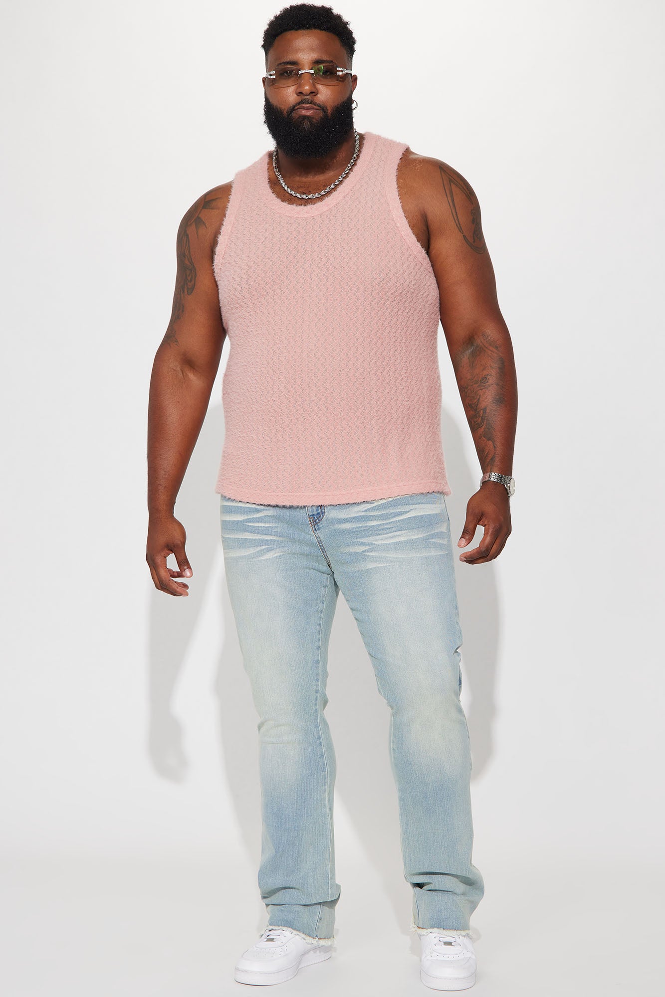 Along Side Zipper Stacked Skinny Flare Jeans - Light Blue Wash - Image 7