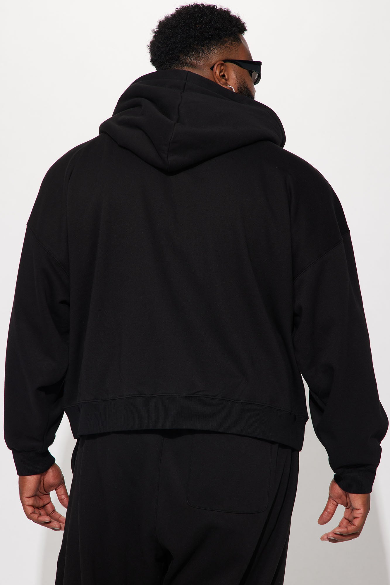Tyson Oversized Heavyweight Zip Up - Black - Image 9