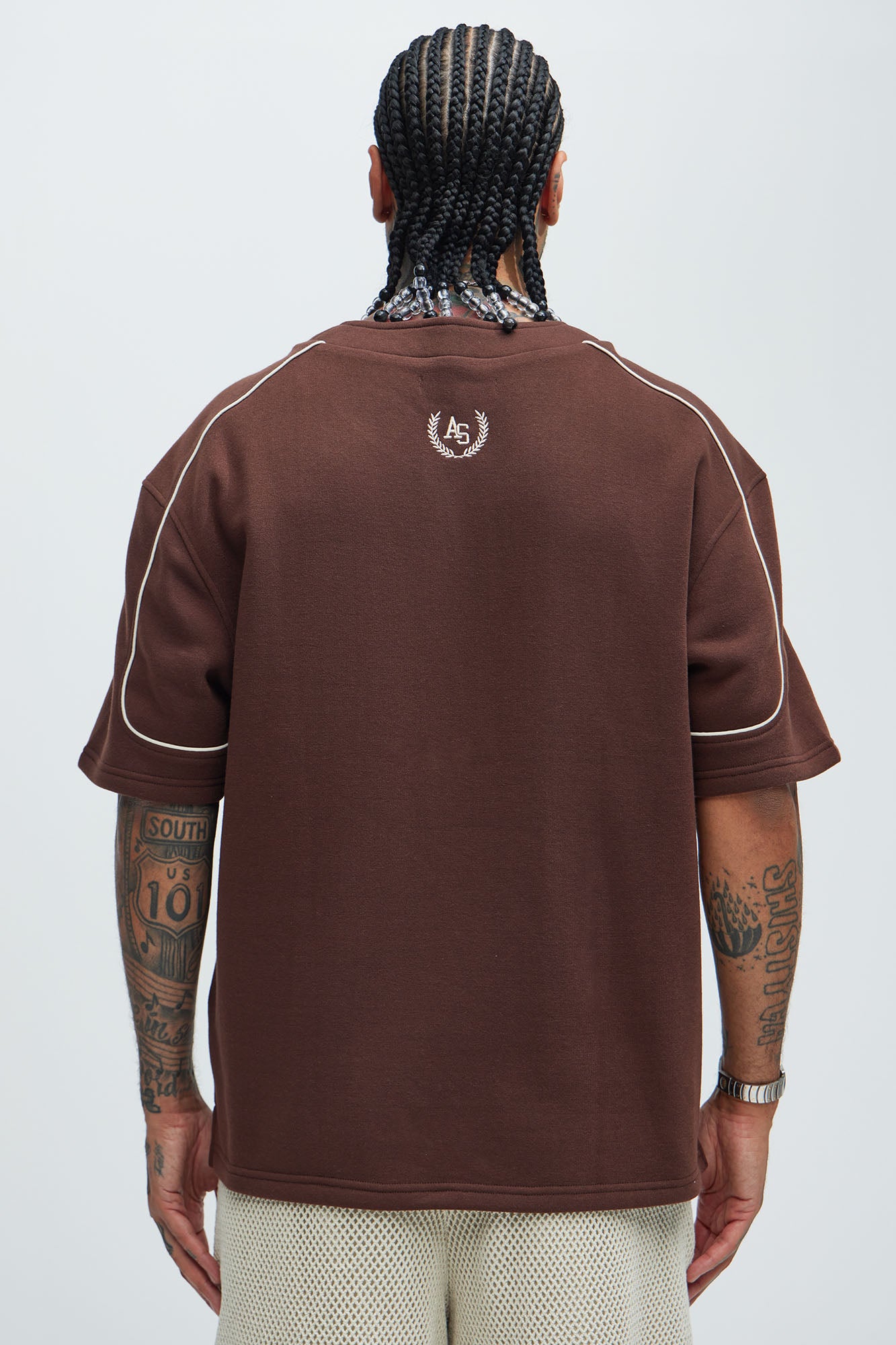 Athletics Sports Club Short Sleeve Henley - Brown - Image 4