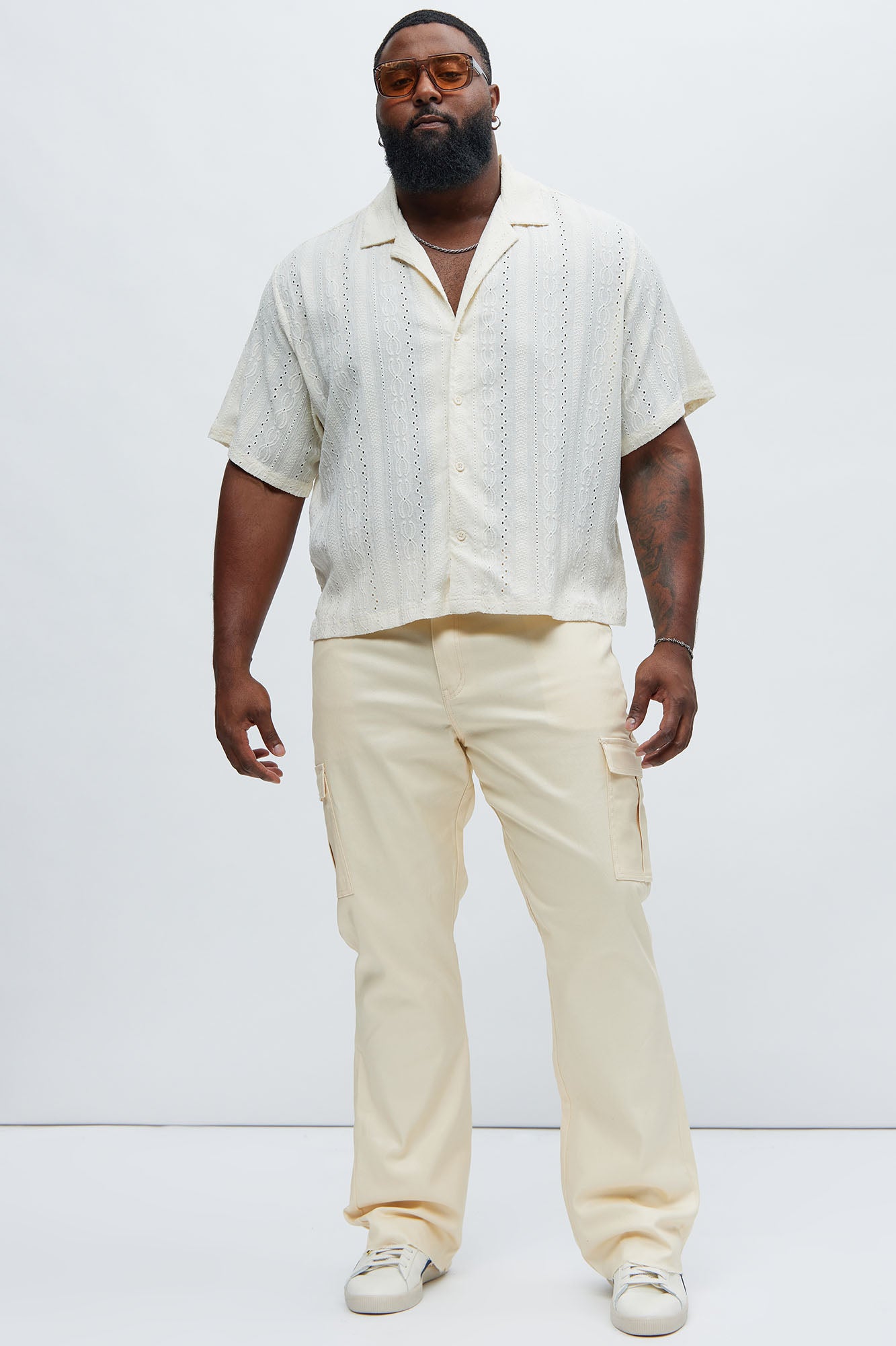 Better Be Cargo Waxed Skinny Flared Pants - Cream - Image 7