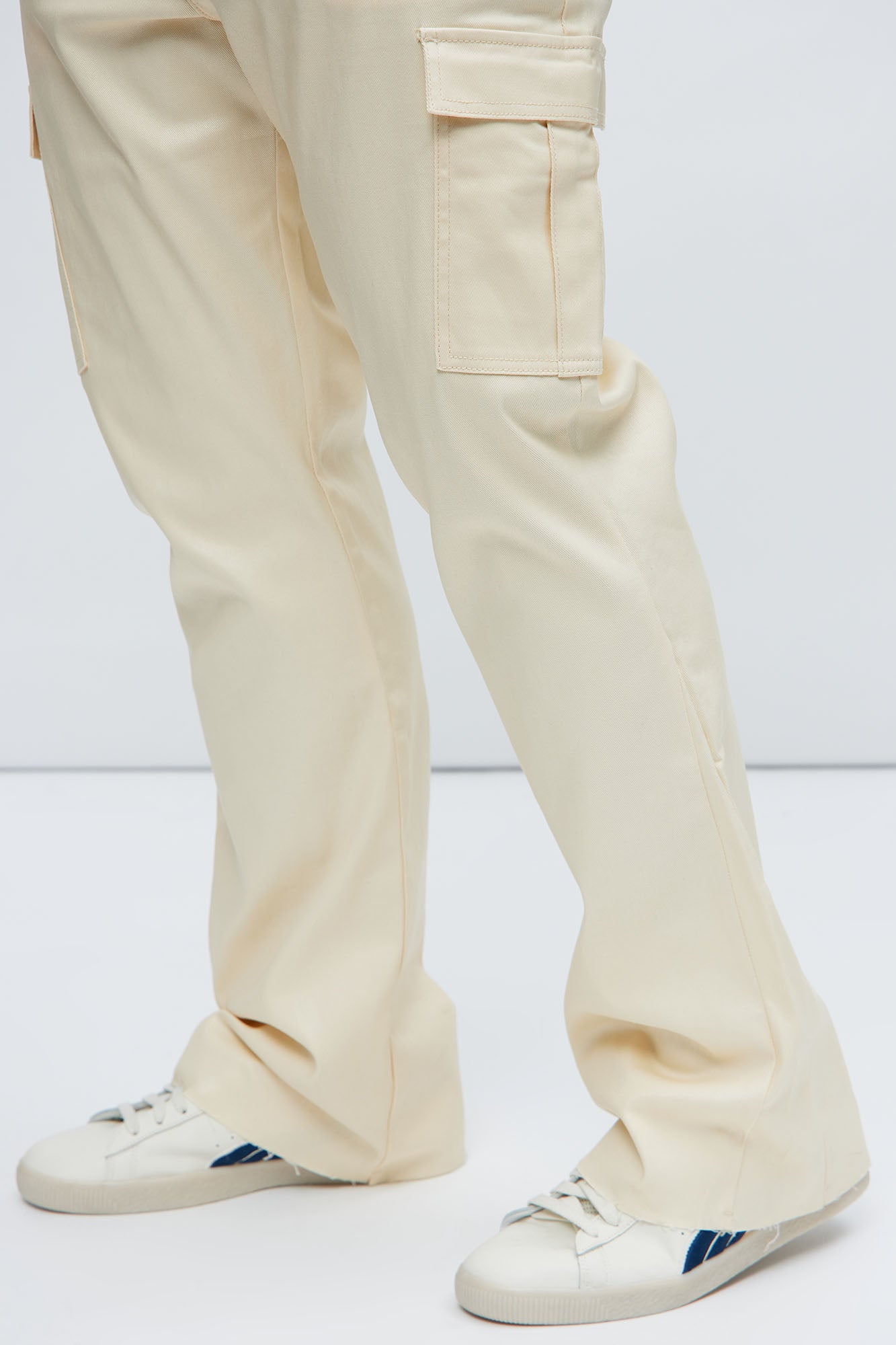 Better Be Cargo Waxed Skinny Flared Pants - Cream - Image 8