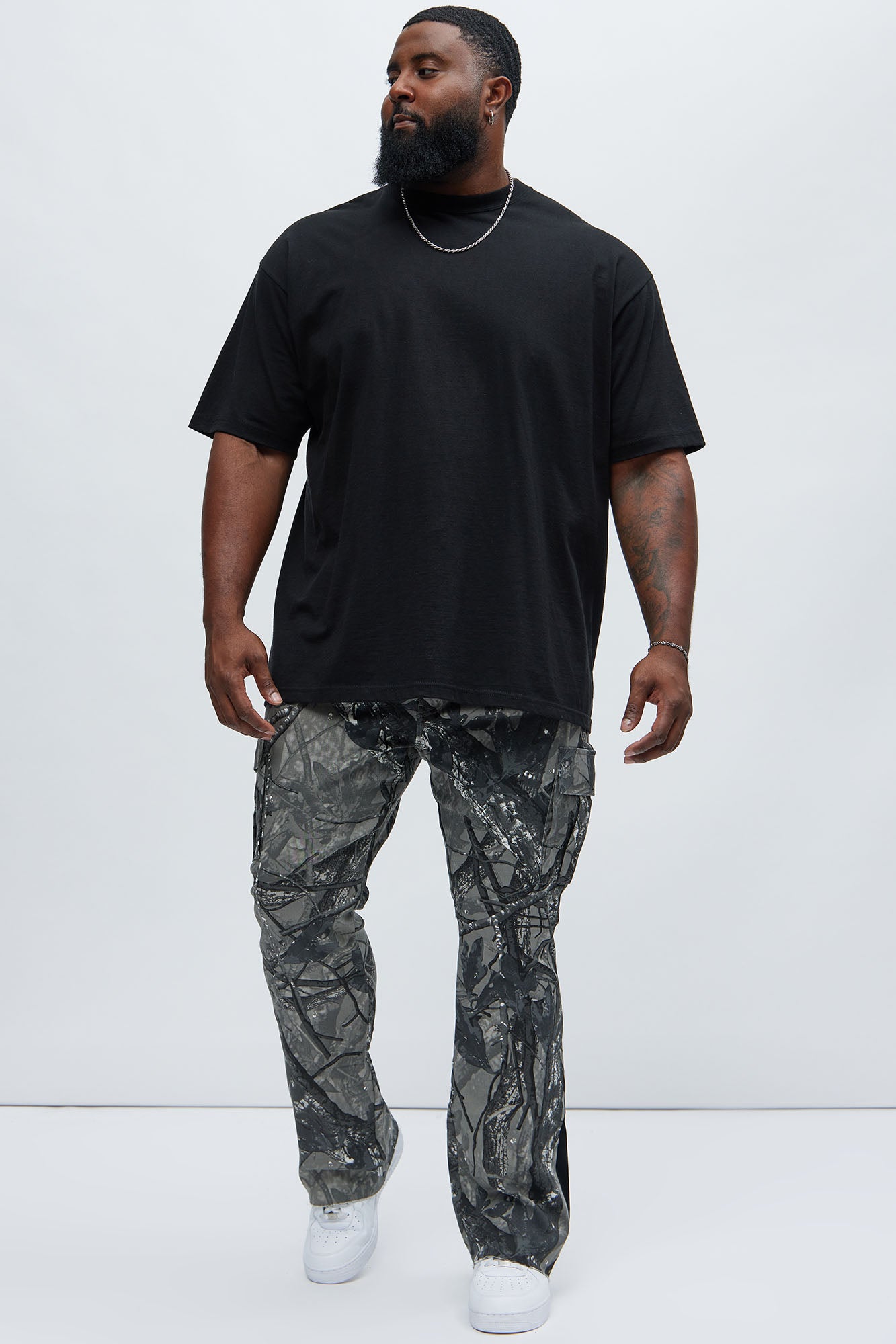 All Over Print Stacked Twill Flare Pant - Grey/combo - Image 7