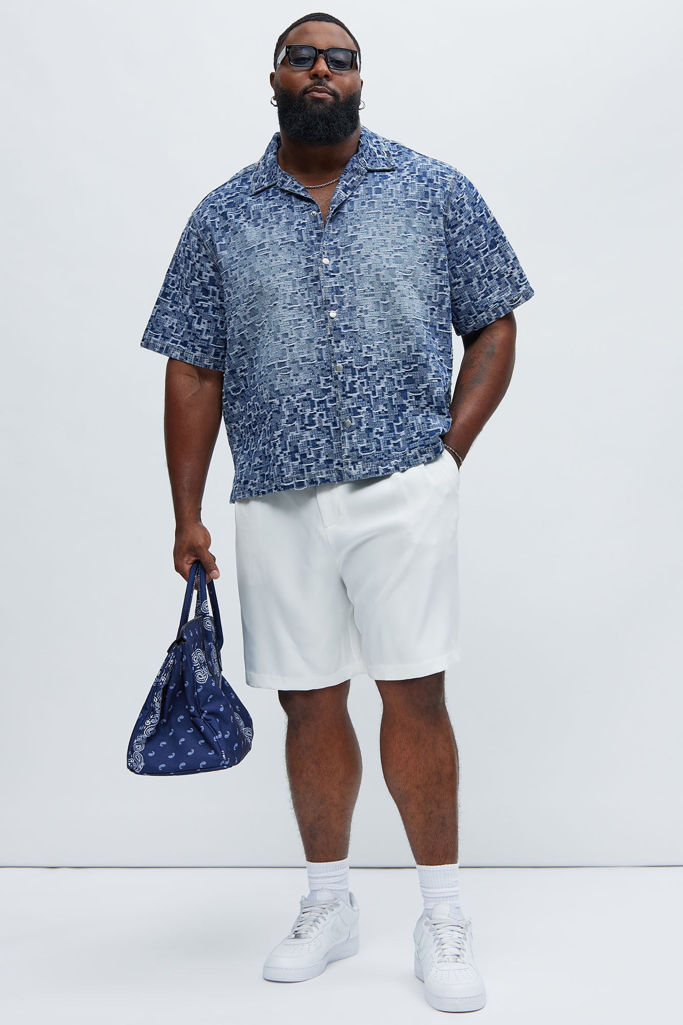 Arrow Jacquard Shirt - Light Blue Wash - Image 6