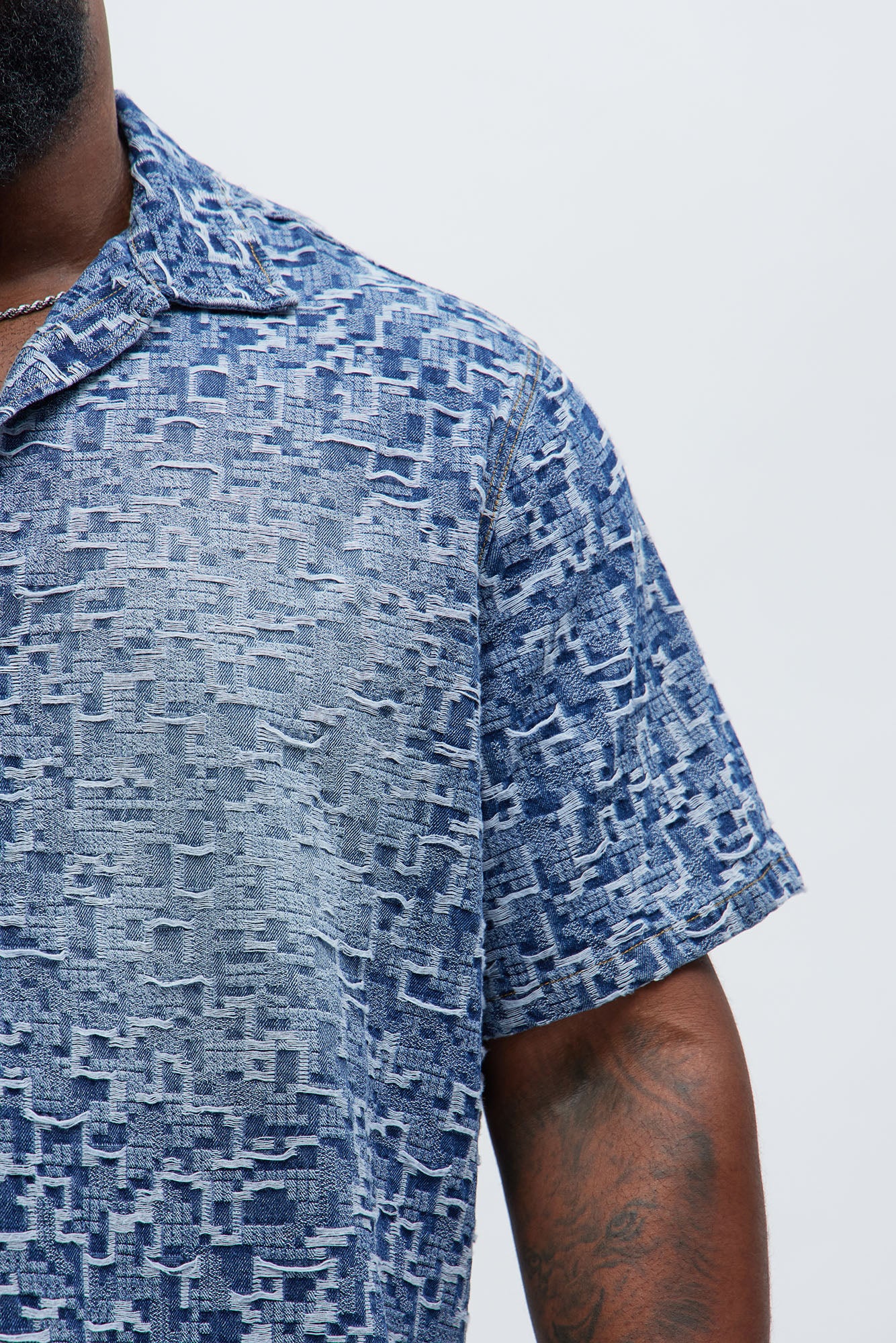 Arrow Jacquard Shirt - Light Blue Wash - Image 7