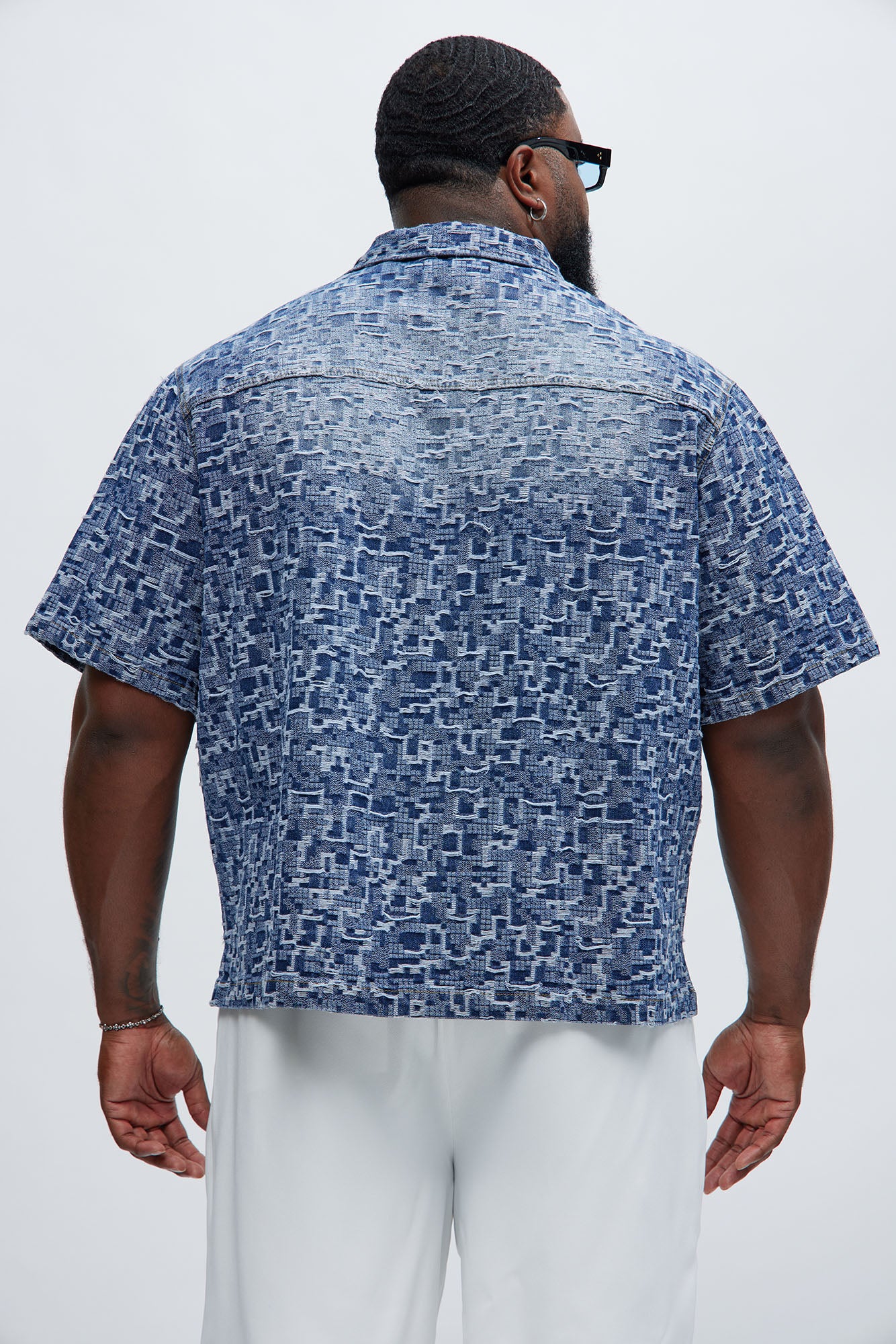 Arrow Jacquard Shirt - Light Blue Wash - Image 8