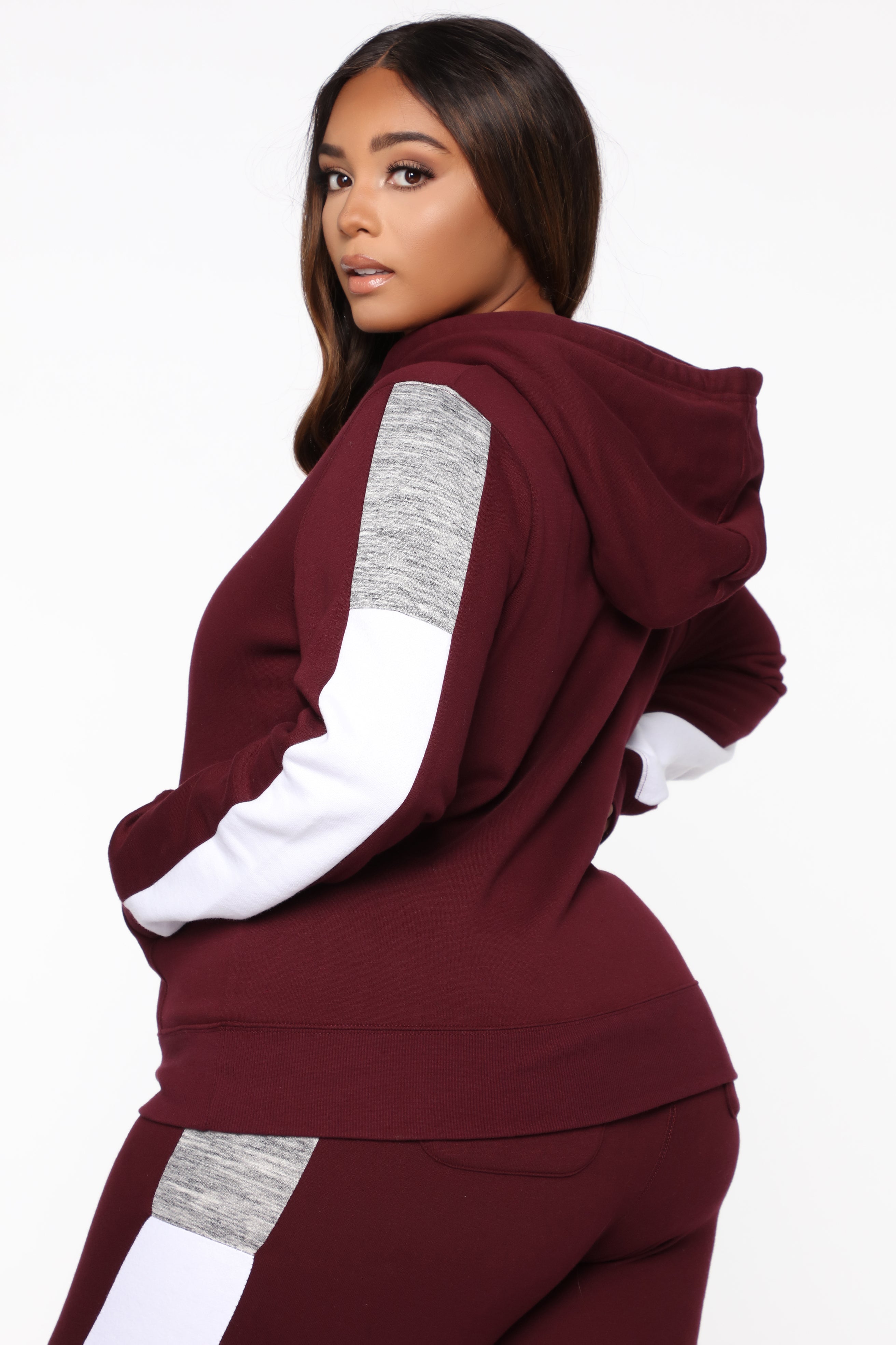 Analissa Pullover Hoodie - Maroon - Image 6
