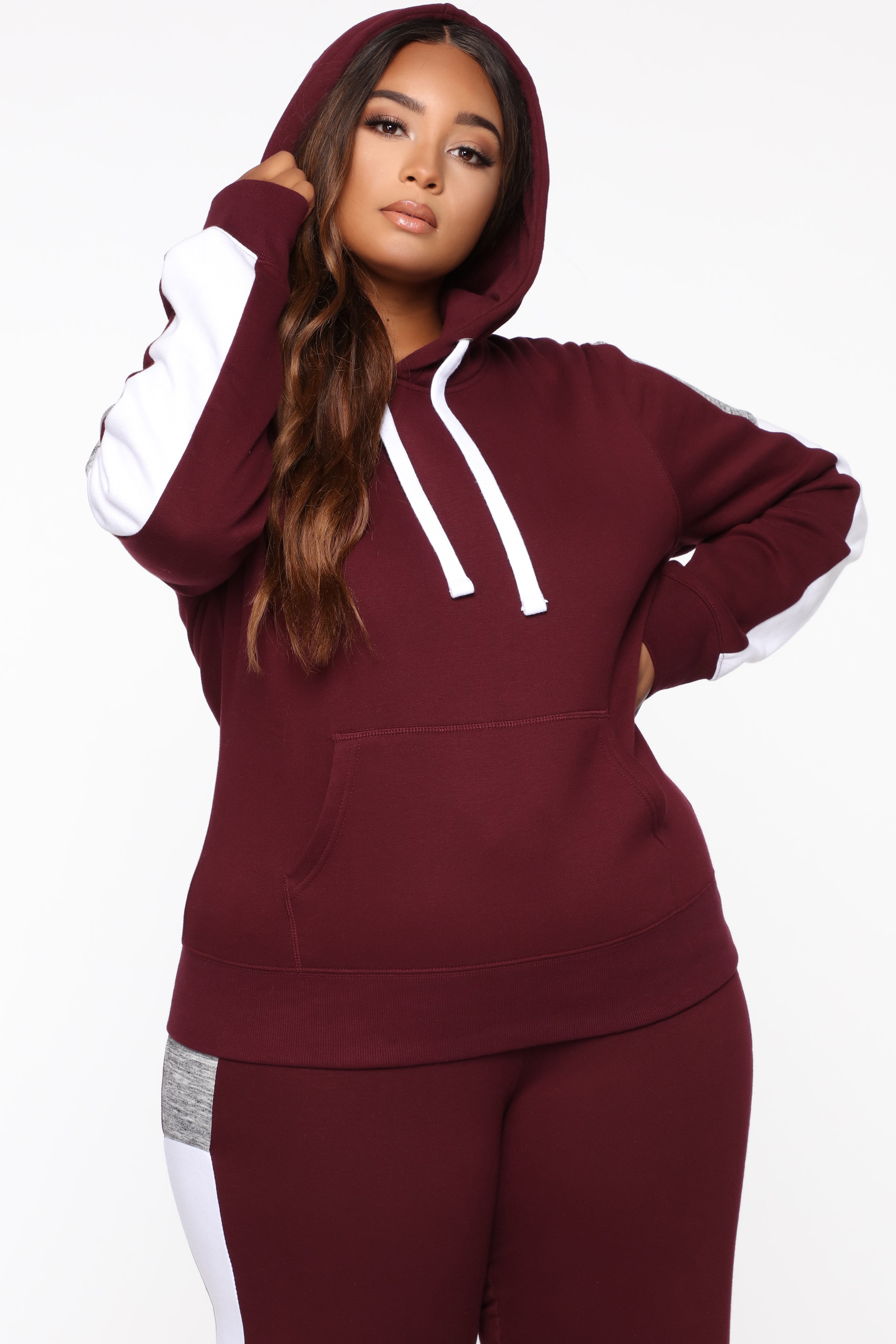 Analissa Pullover Hoodie - Maroon - Image 4