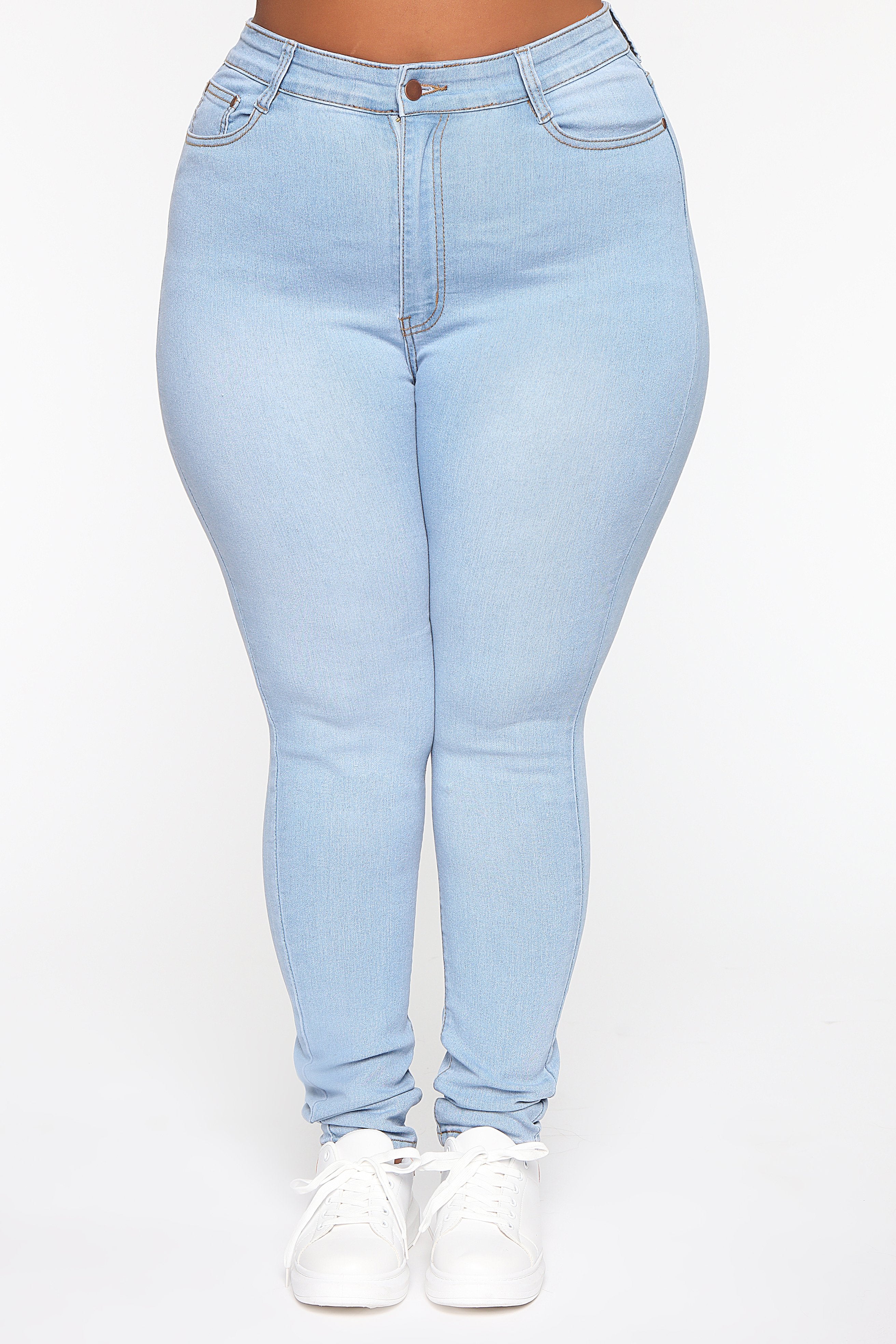Marilyn High Waisted Skinny Jeans - Light Wash - Image 10