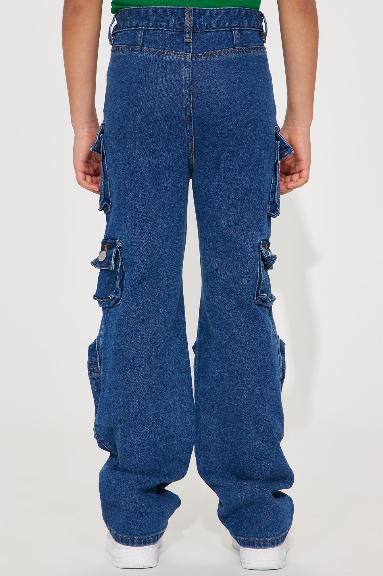 Mini Lily High Rise Cargo Jeans - Blue Wash - Image 4