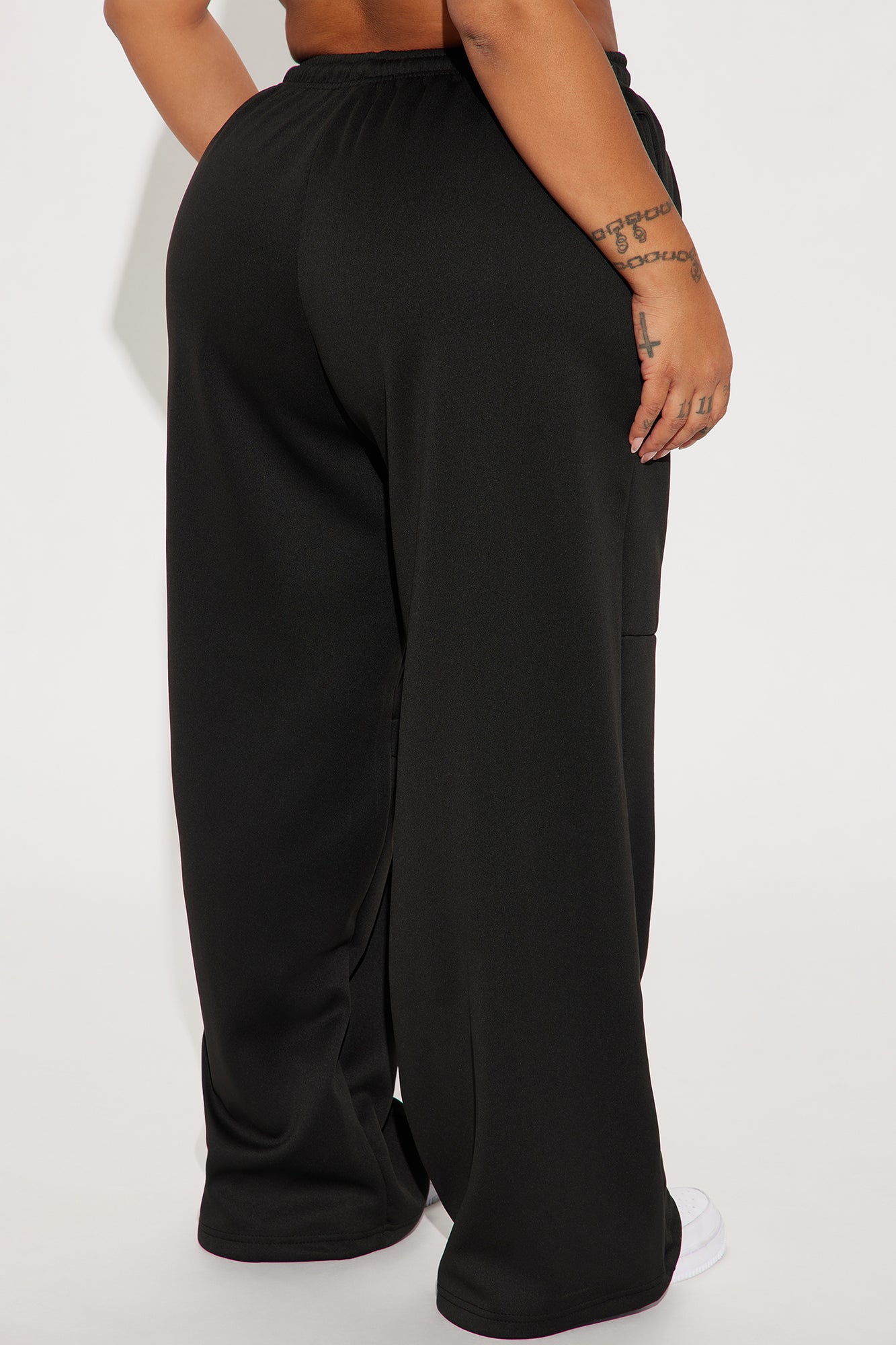 Street Vibe Wide Leg Jogger - Black/White - Image 8