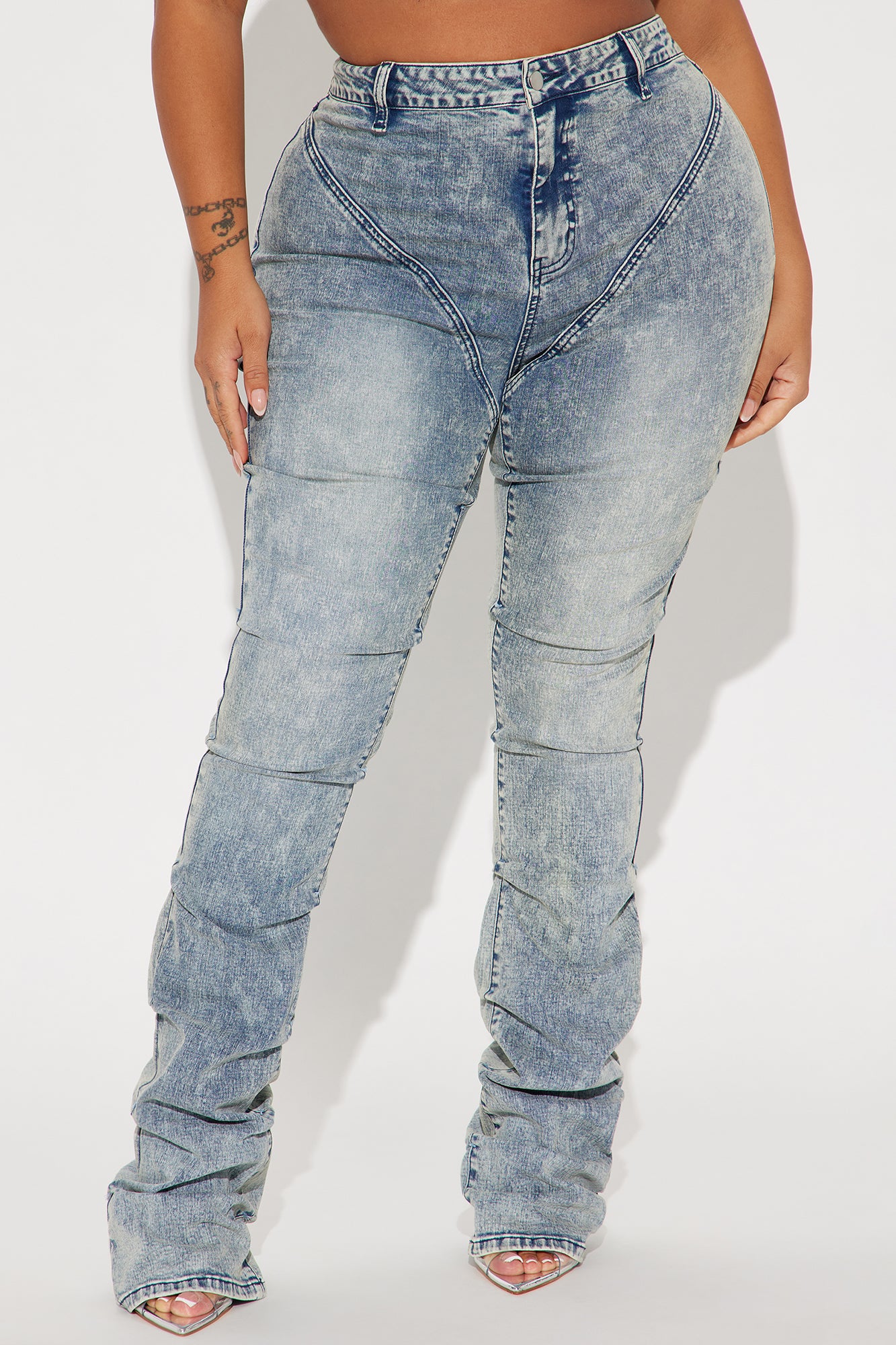 Tall See Me High Rise Stacked Straight Leg Jeans - Vintage Wash - Image 5