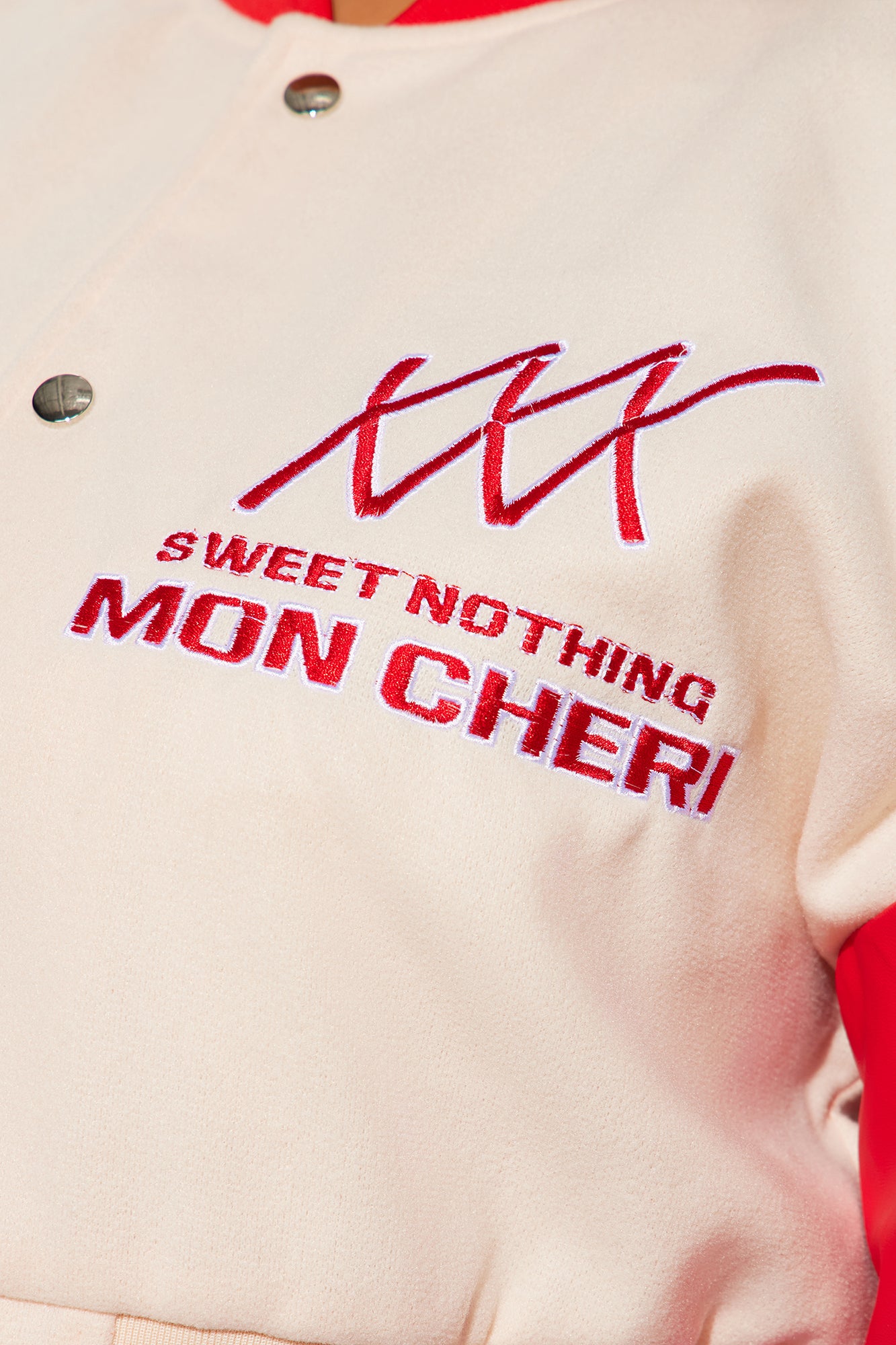 Mon Cheri Cropped Varsity Jacket - Taupe/combo - Image 10