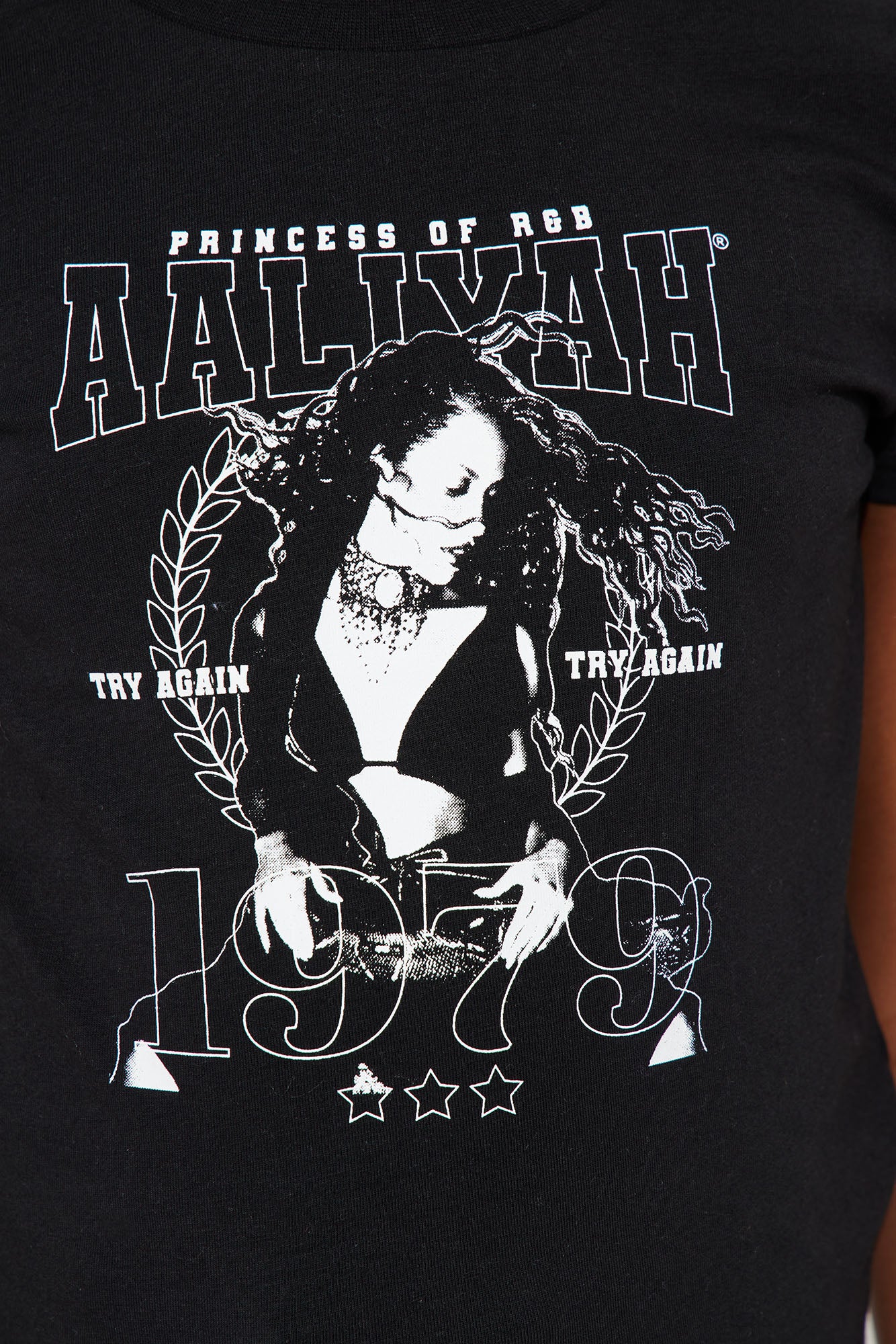 Mini Aaliyah 1979 Baby Tee - Black - Image 3
