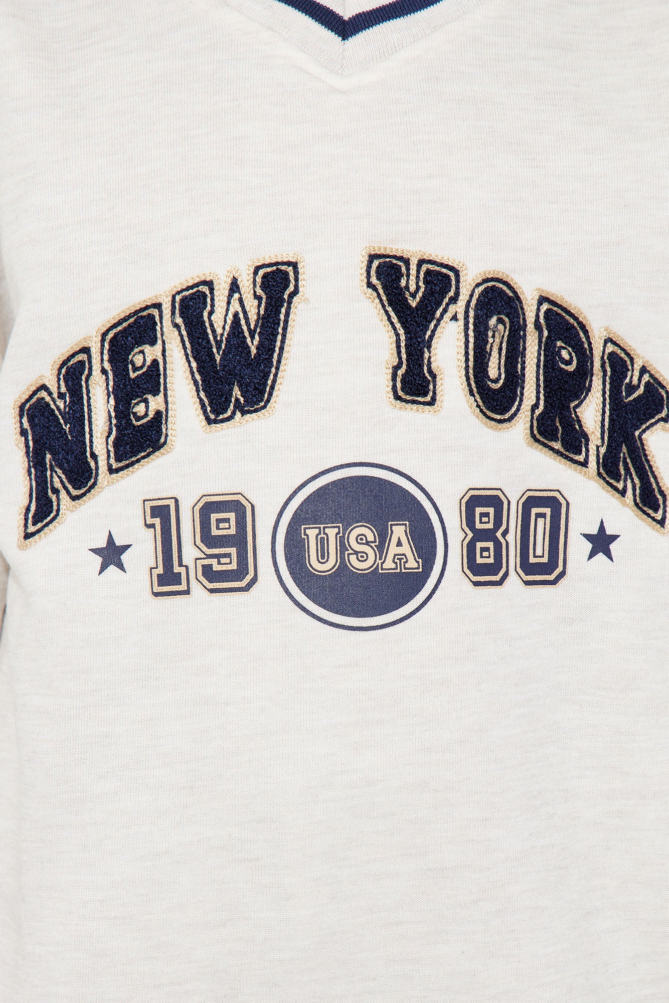 Mini New York Varsity Sweatshirt - Oatmeal - Oatmeal - Image 3