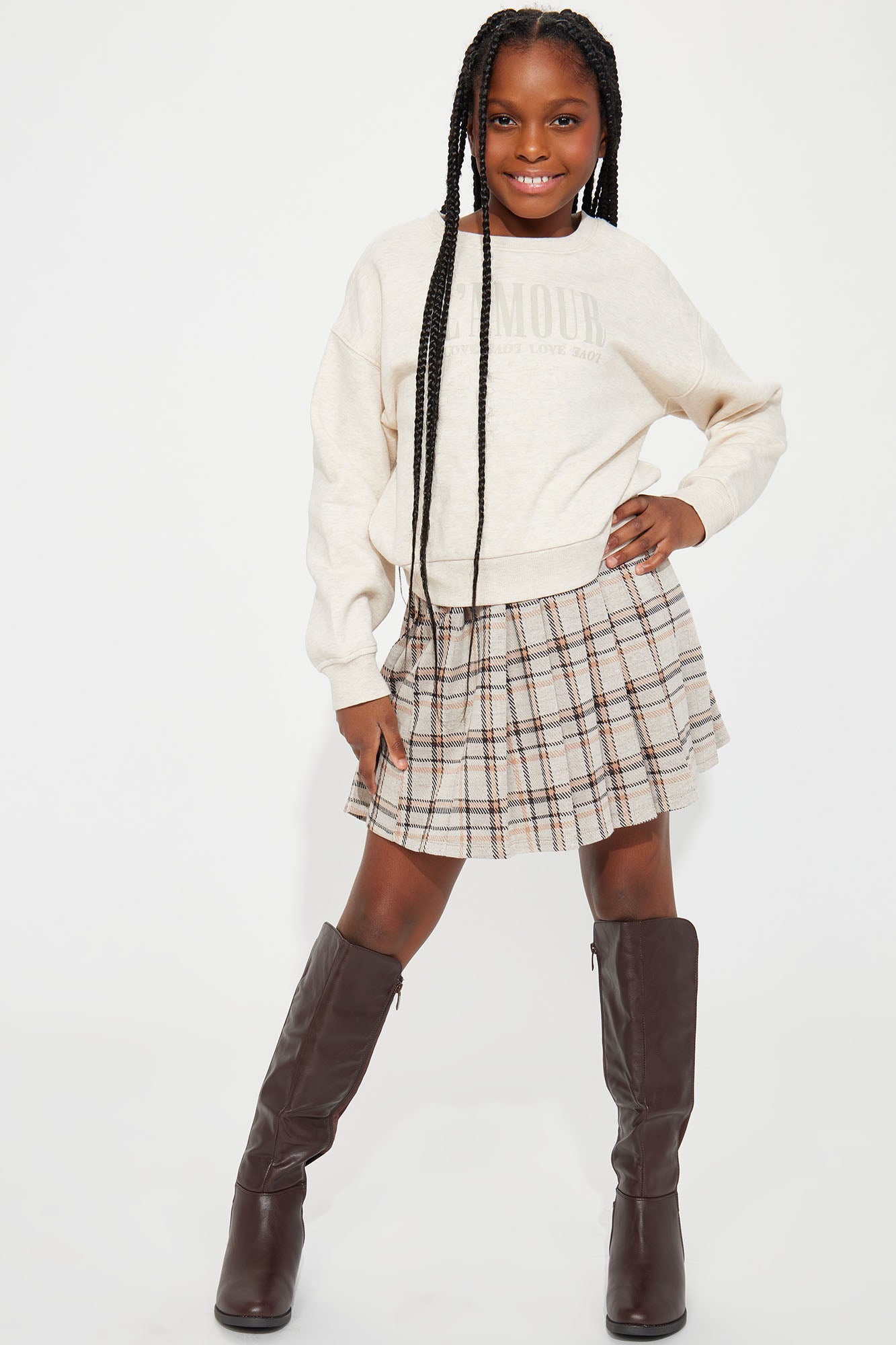 Mini Riding Around Tall Flat Boots - Brown - Image 3