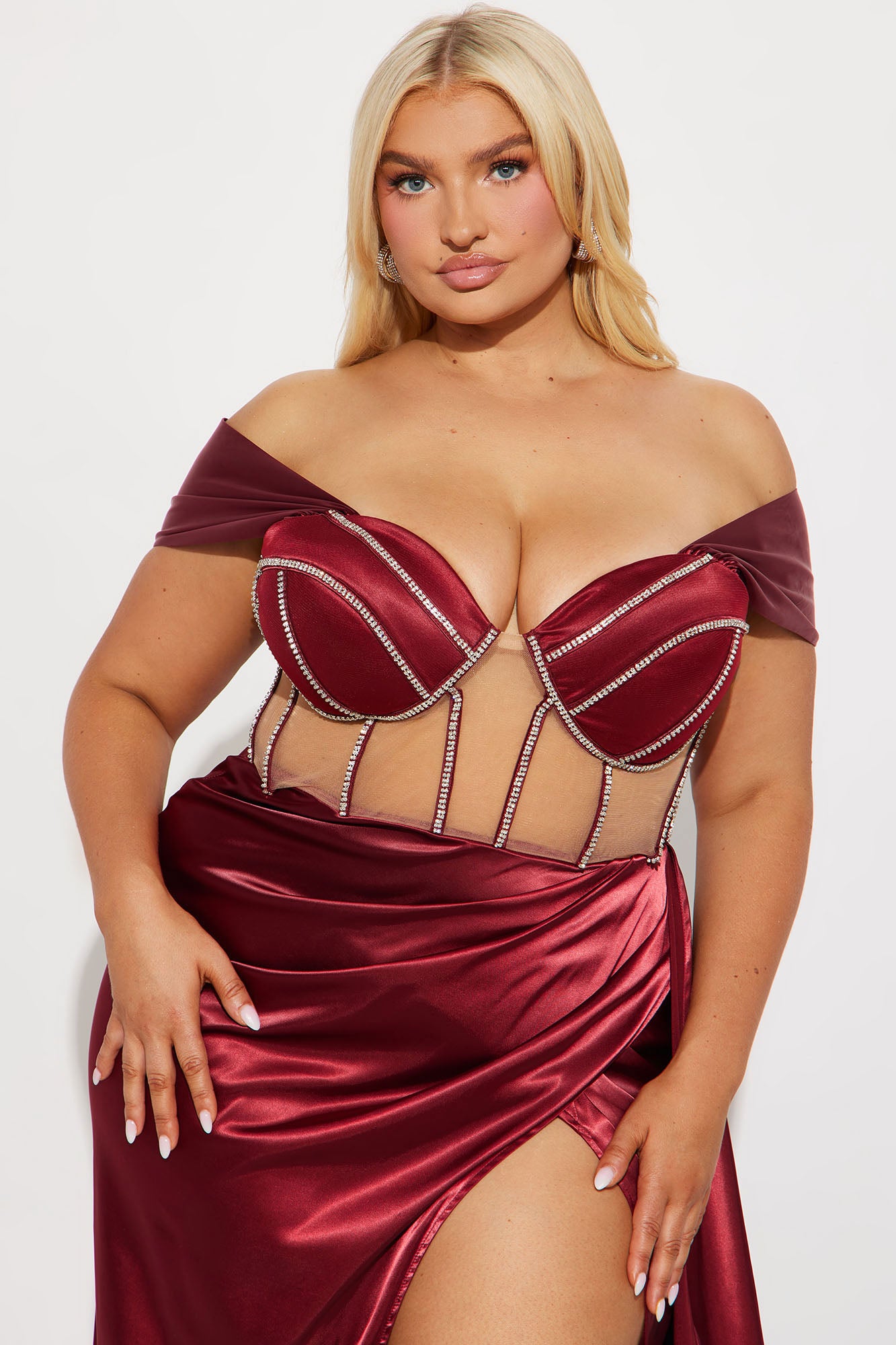 Unapologetic Satin Gown - Wine - Image 5