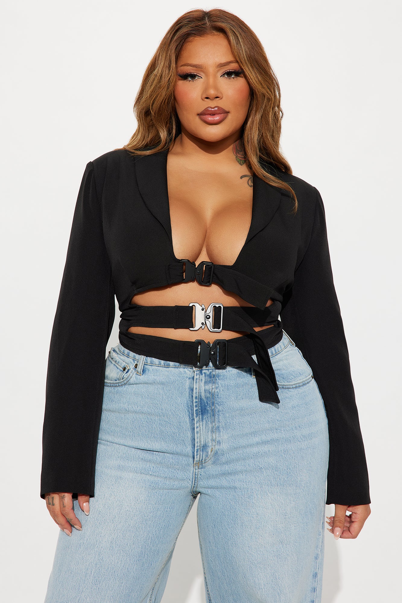 Buckle Up Babe Blazer - Black - Image 5