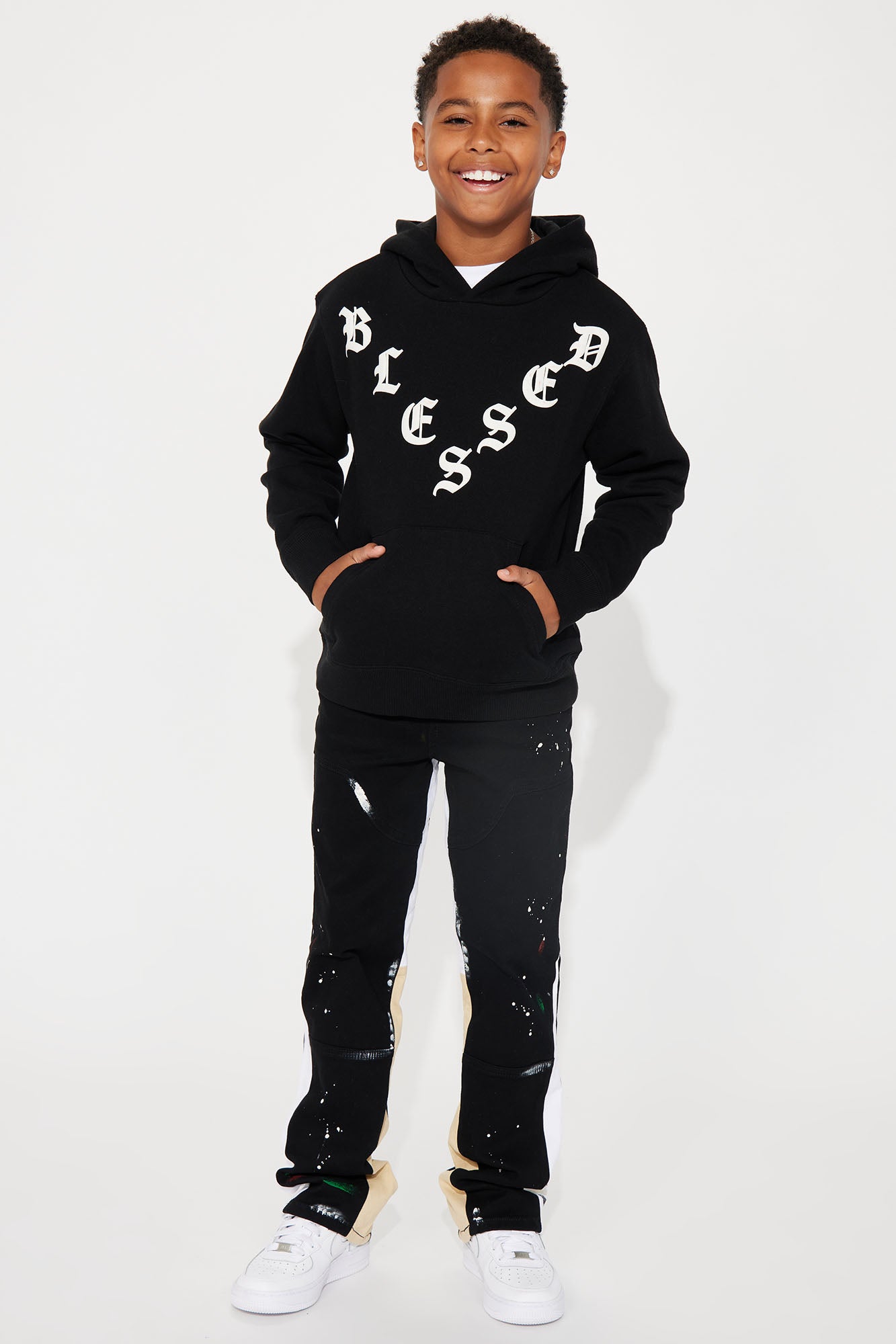 Mini Tyson Blessed Oversized Hoodie - Black - Image 3