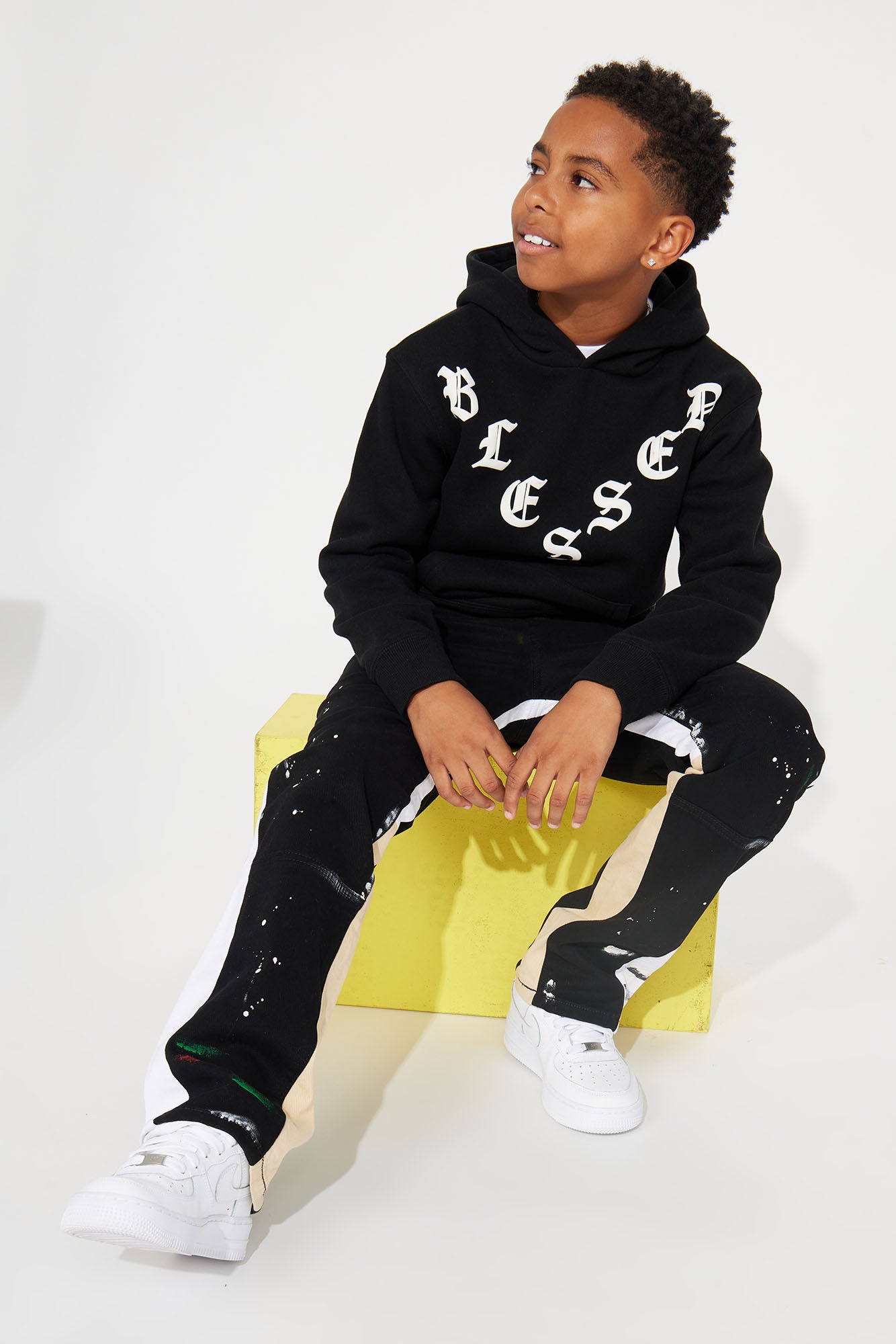 Mini Both Ways Slim Stacked Flared Pants - Black/combo - Image 3