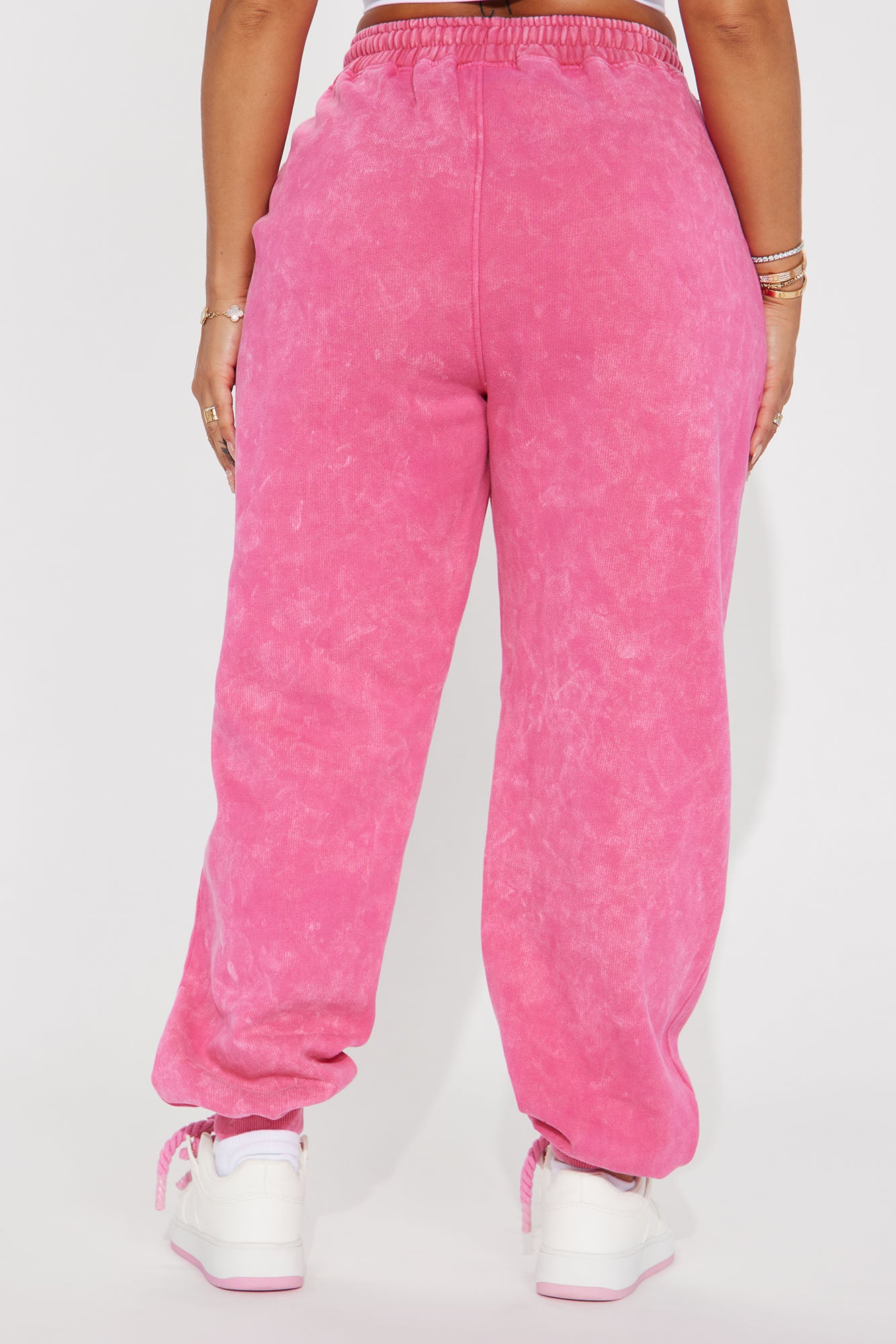 Aaliyah Washed Lounge Jogger - Fuchsia - Image 3