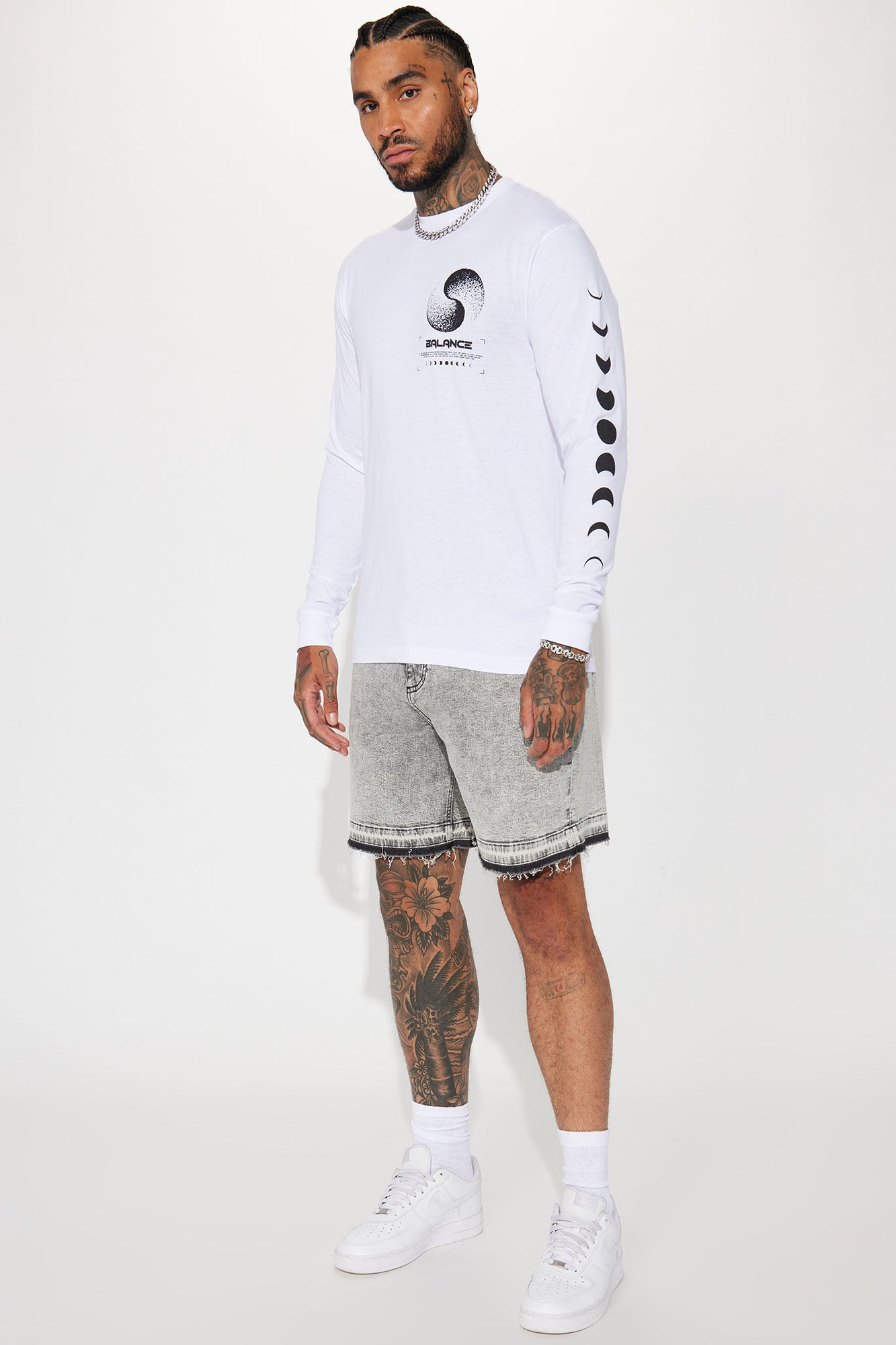 My Idea Relaxed Denim Shorts - Grey - Image 3
