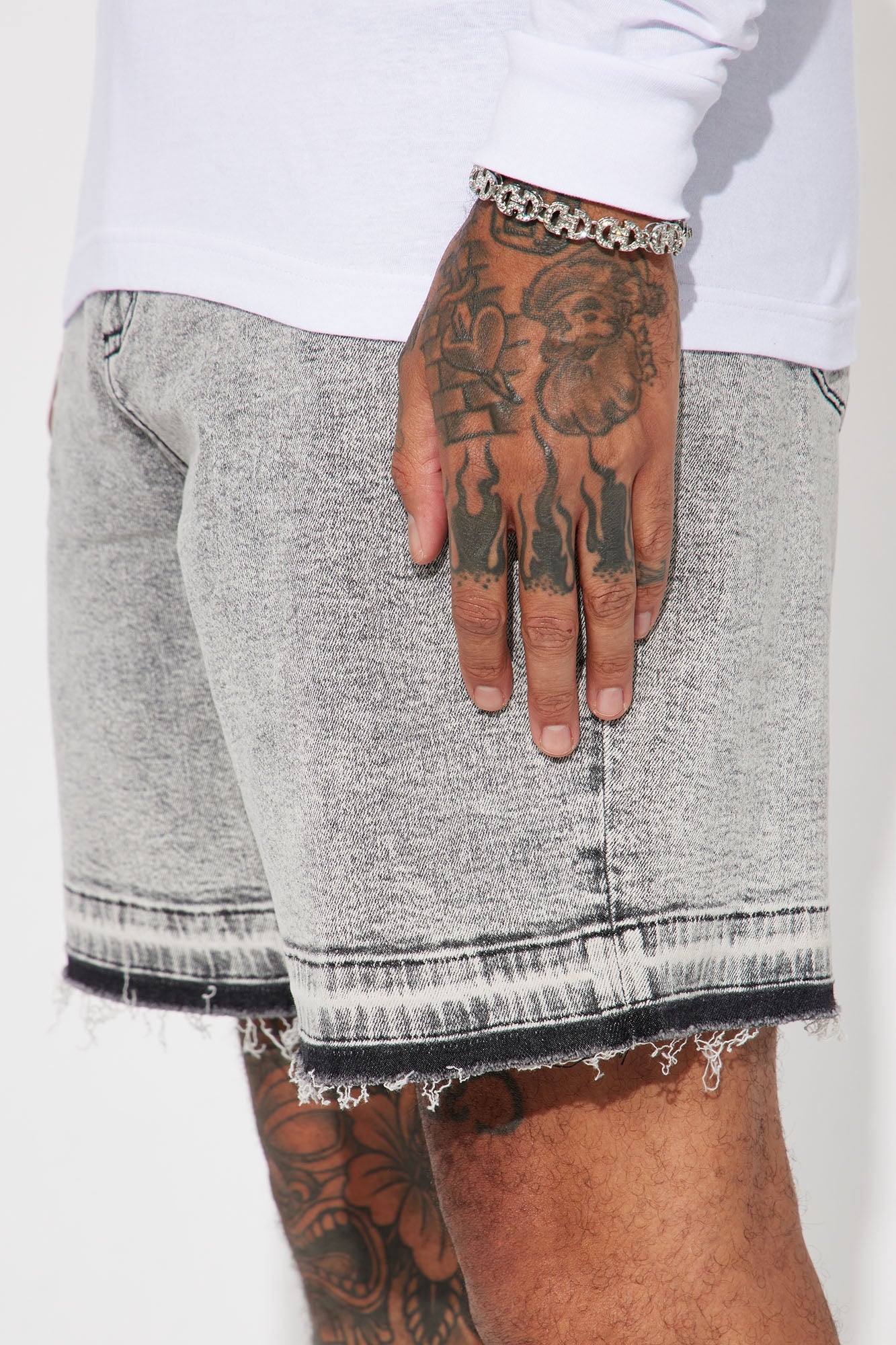 My Idea Relaxed Denim Shorts - Grey - Image 4