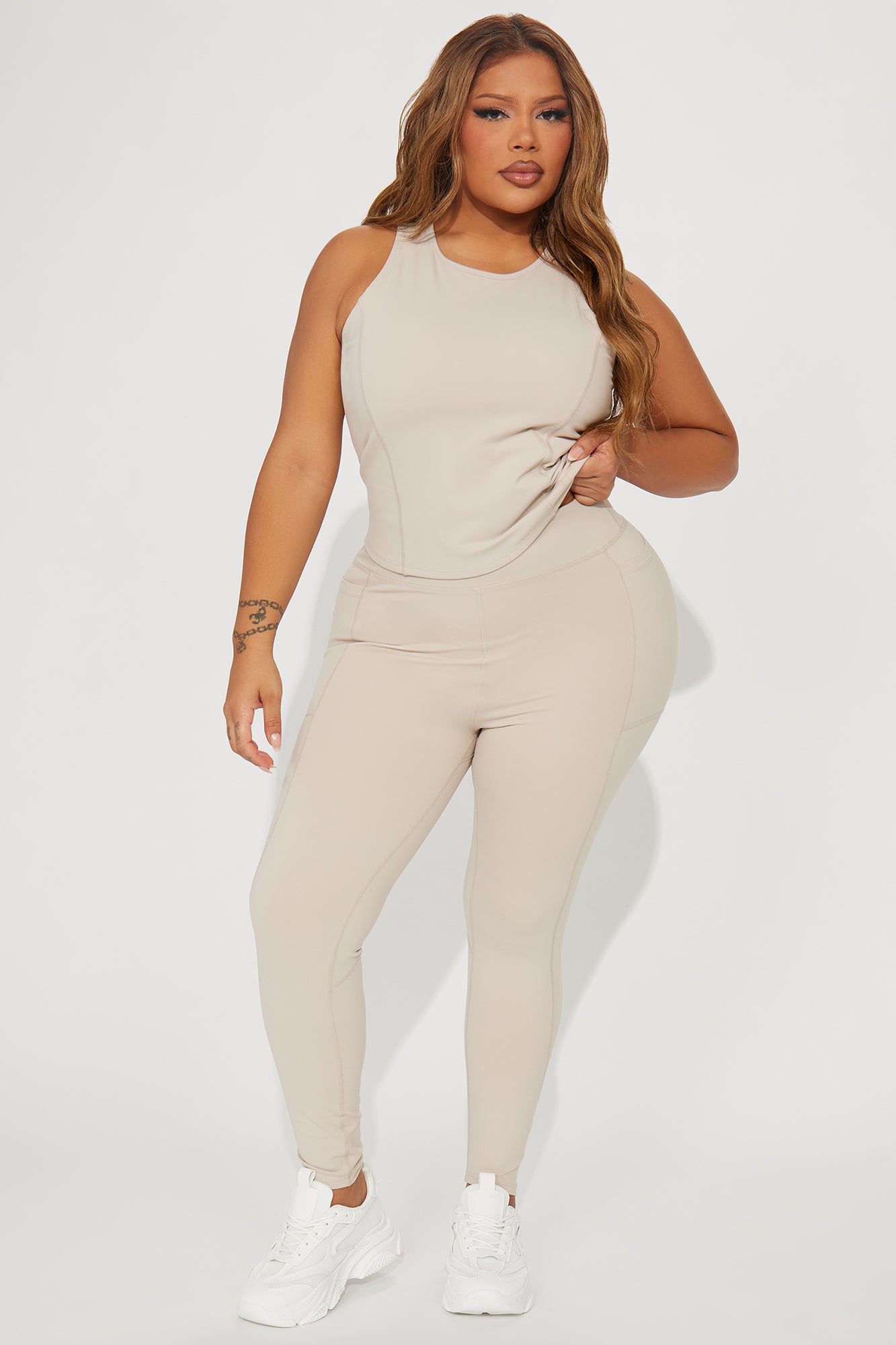 Hill Hiker Super Soft Active Legging - Taupe - Image 5
