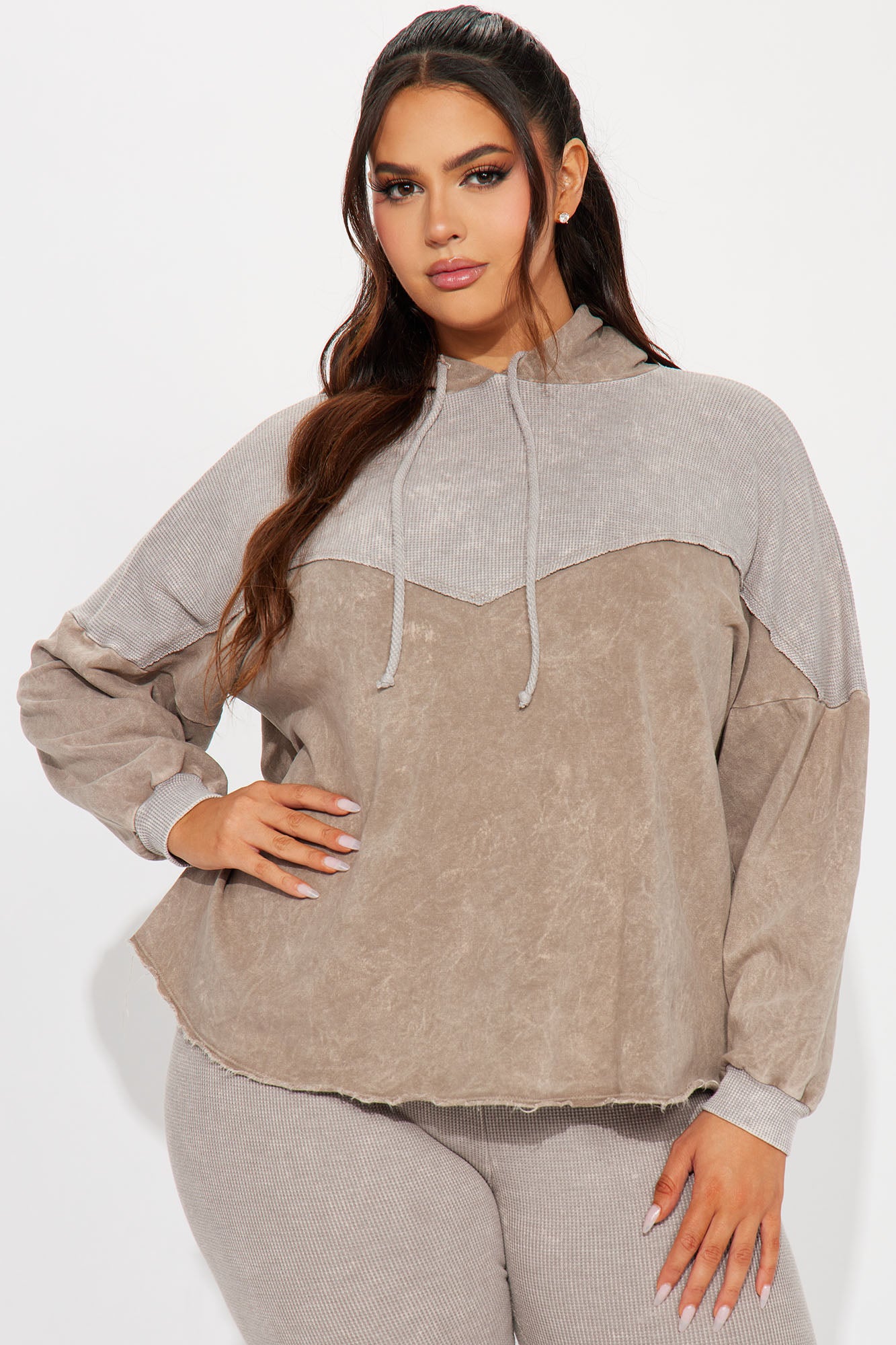 Yazmine Vintage Wash Legging Set - Taupe - Image 5